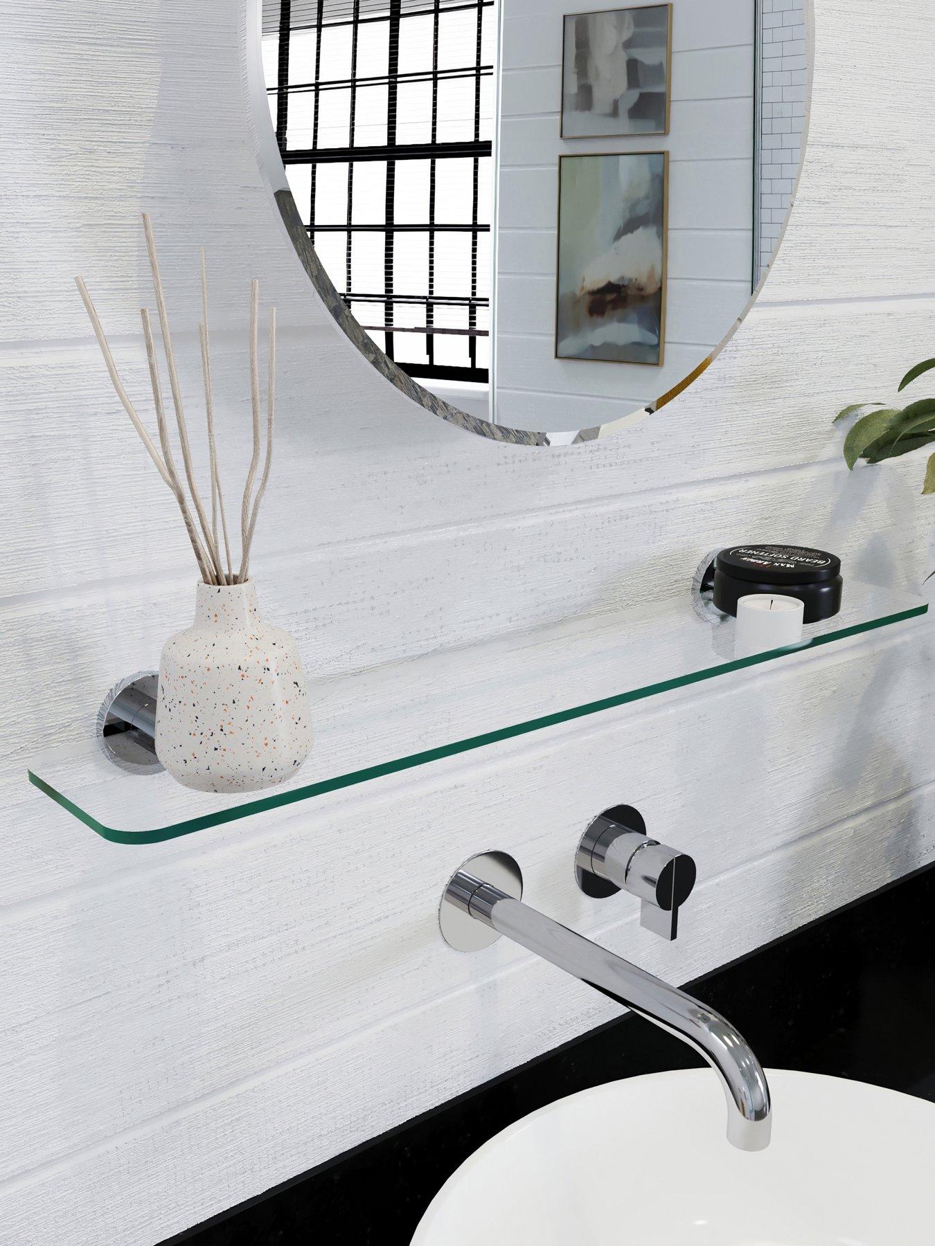 Croydex Metra Glass Shelf With Flexi-fix Brackets