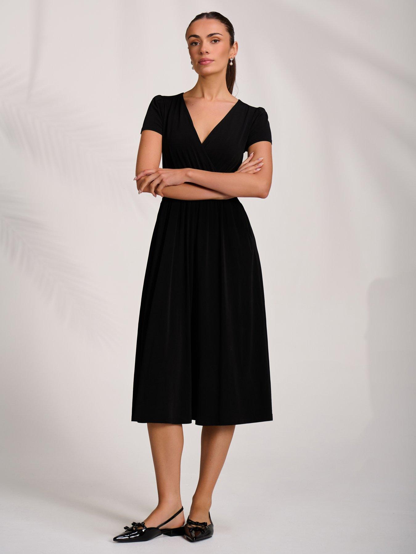 Image 5 of 7 of Jolie Moi Cap Sleeve Printed Jersey Midaxi Dress - Black
