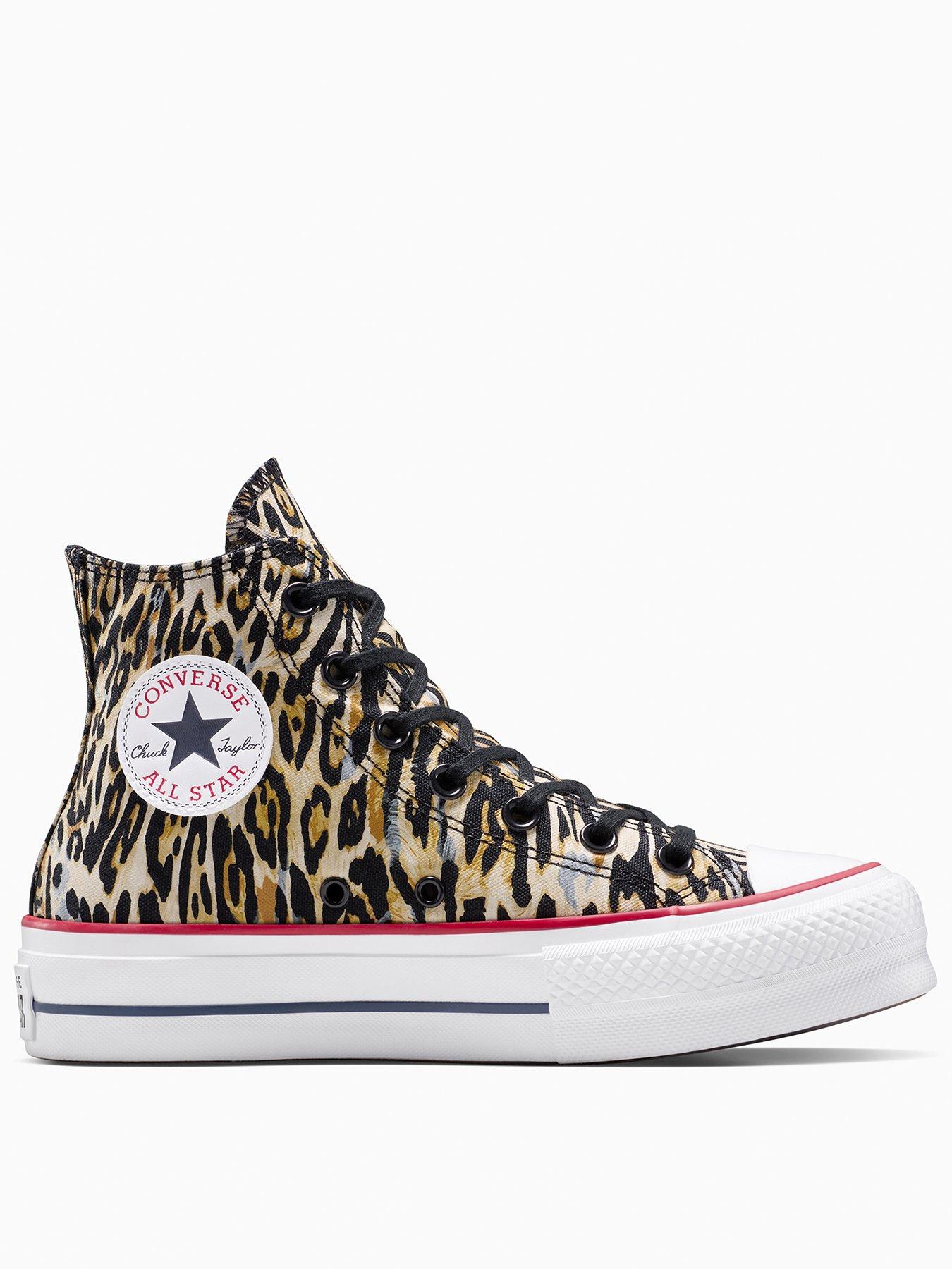 Converse Womens Chuck Taylor All Star Lift Platform Trainers - Leopard Print
