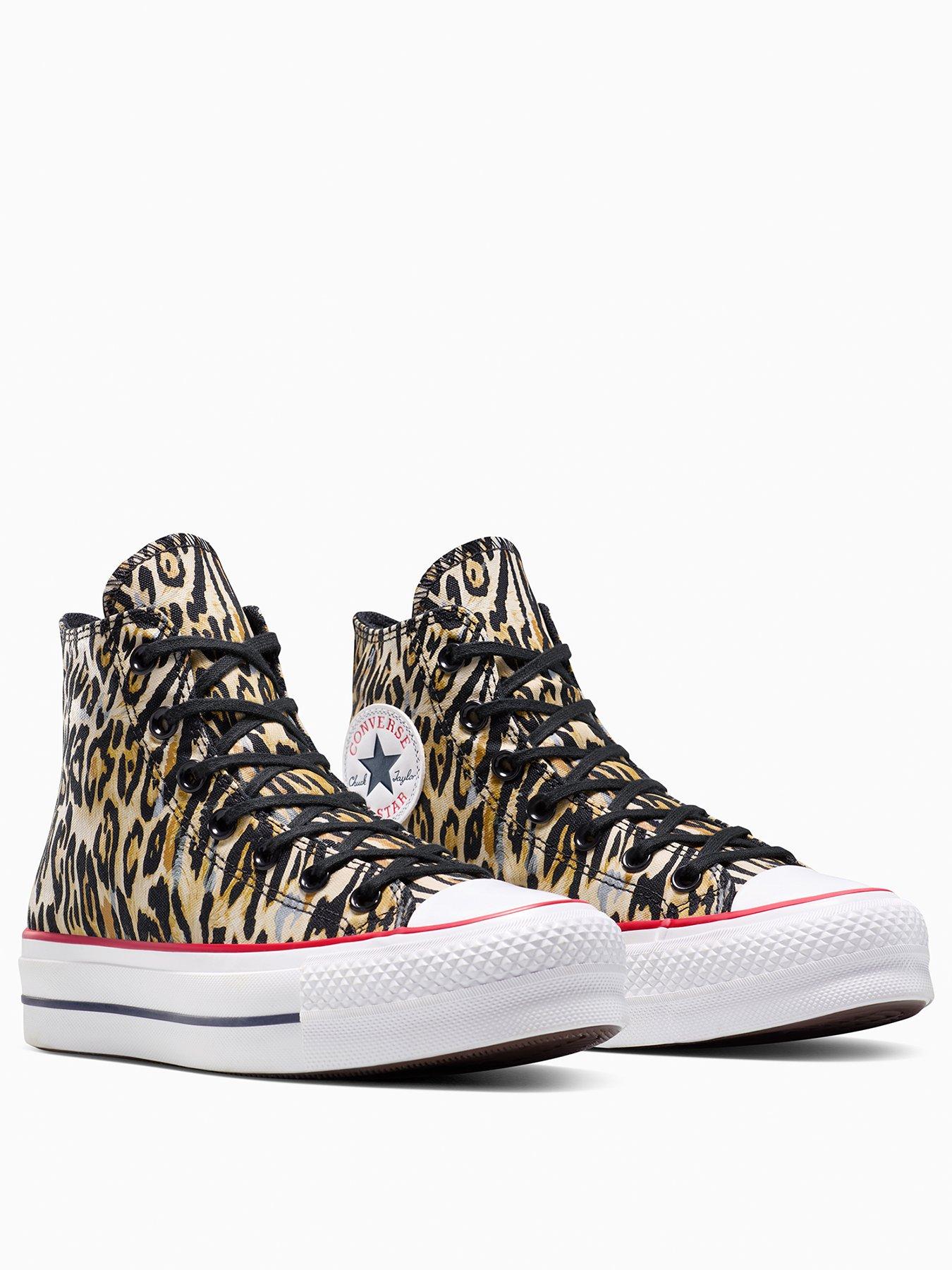 Image 2 of 6 of Converse Womens Chuck Taylor All Star Lift Platform Trainers - Leopard Print