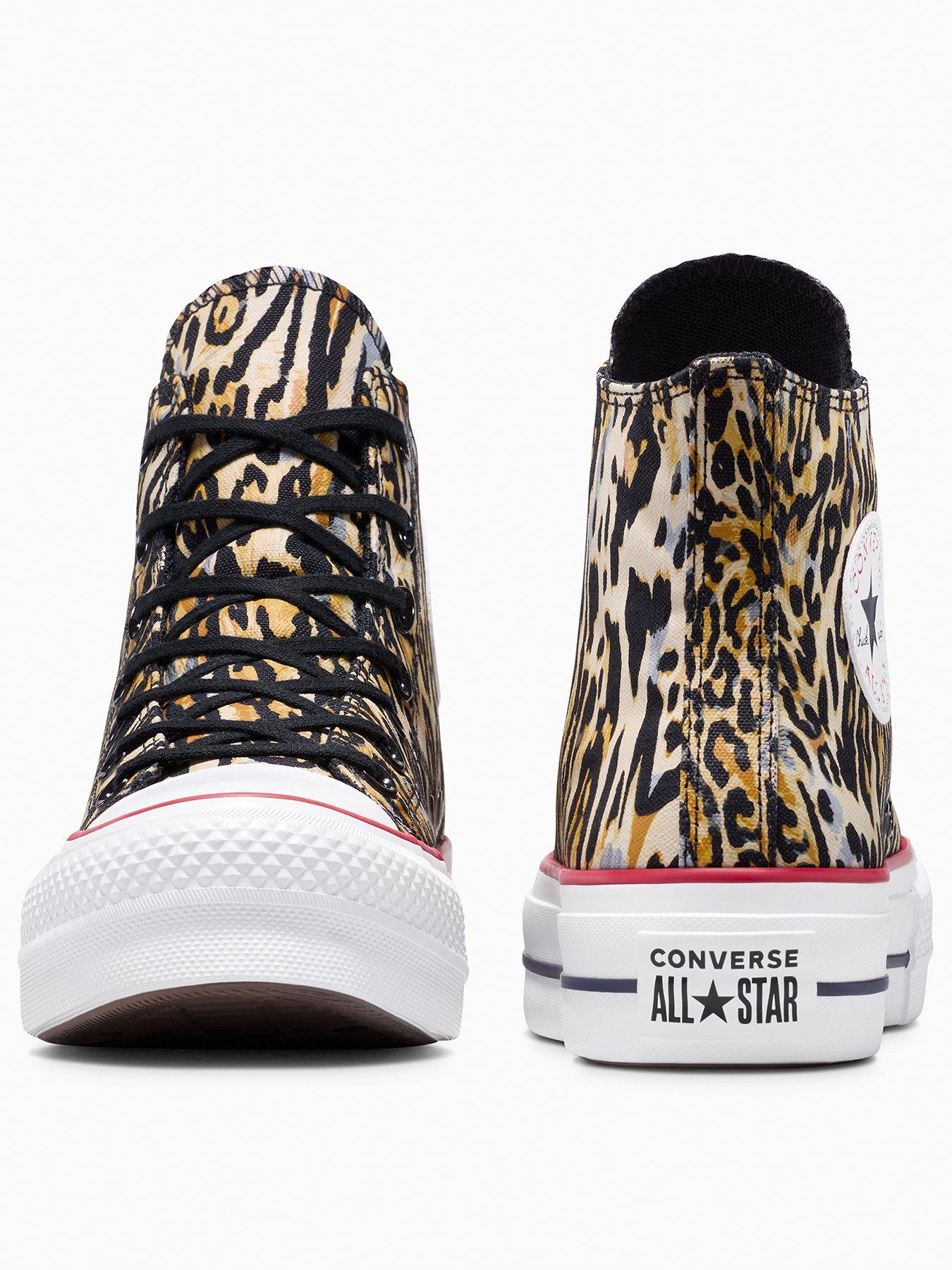 Image 3 of 6 of Converse Womens Chuck Taylor All Star Lift Platform Trainers - Leopard Print