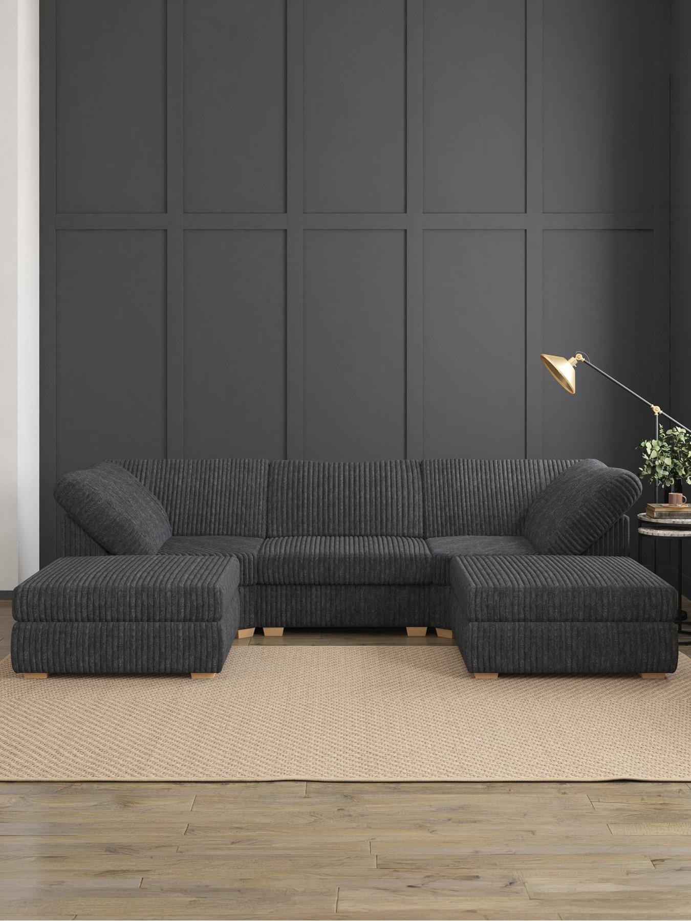 Aspire Nestle U Shaped Sofa - Faux Fur