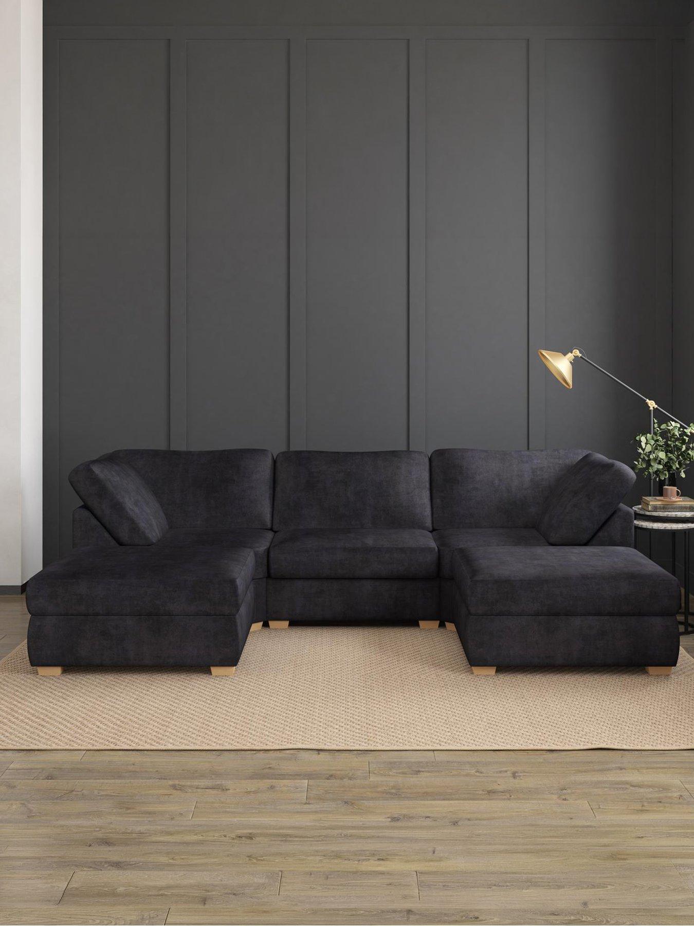 Aspire Nestle U Shaped Sofa - Velvet