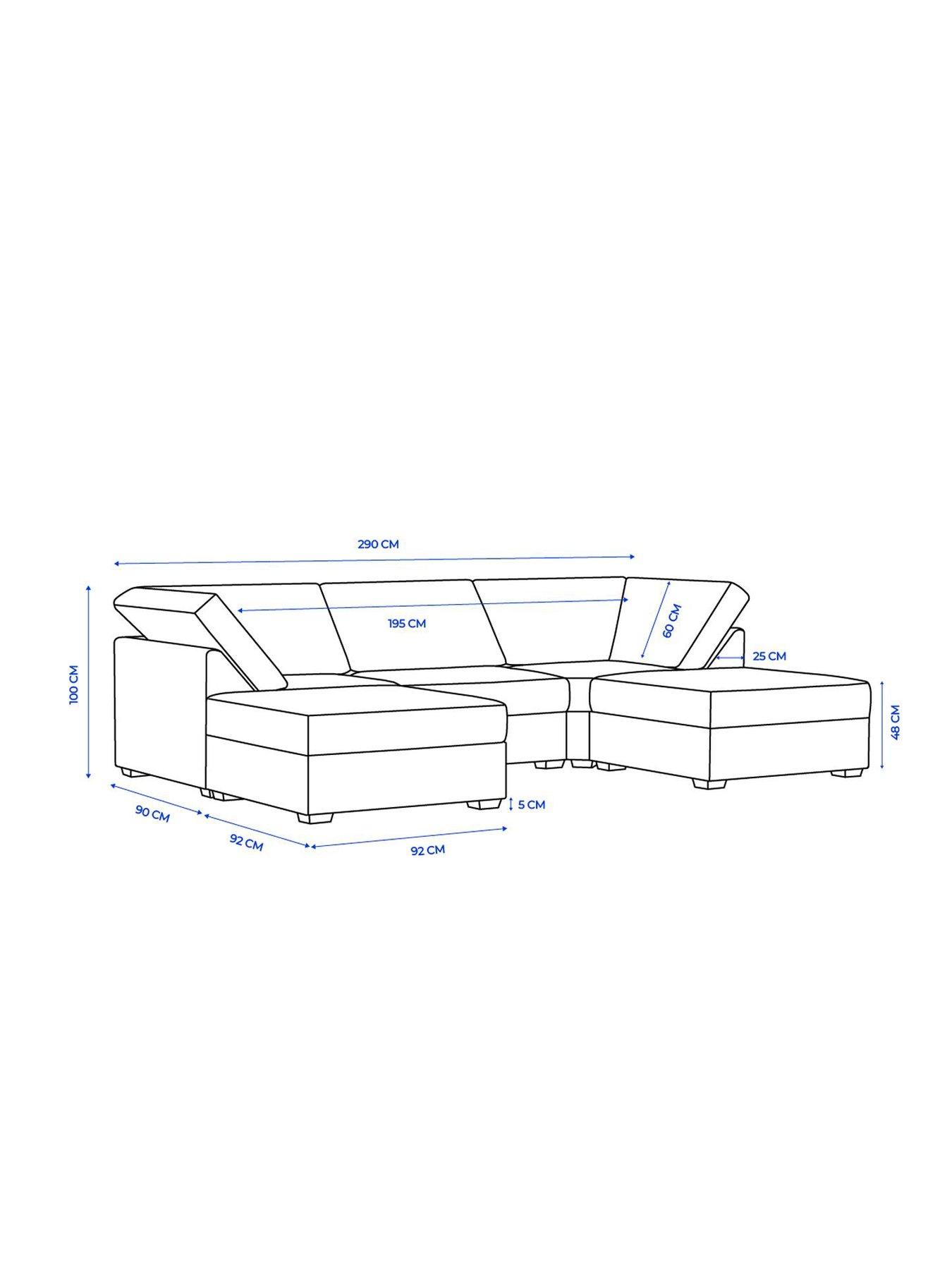 Image 7 of 7 of Aspire Nestle U Shaped Sofa - Velvet