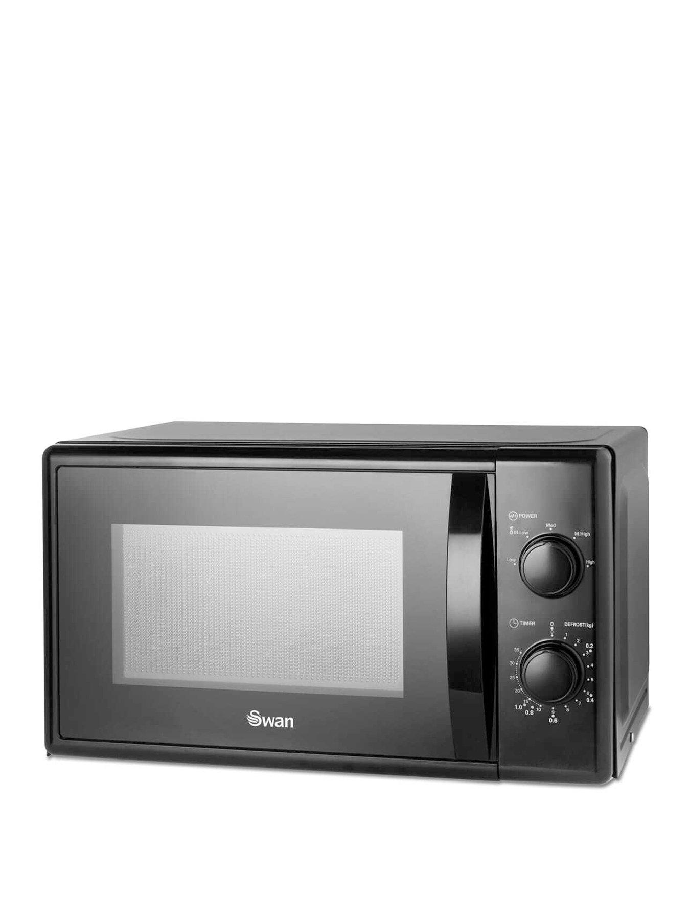 Swan Manual Microwave, 5 Power Levels, Defrost, 20L, 700W, Black