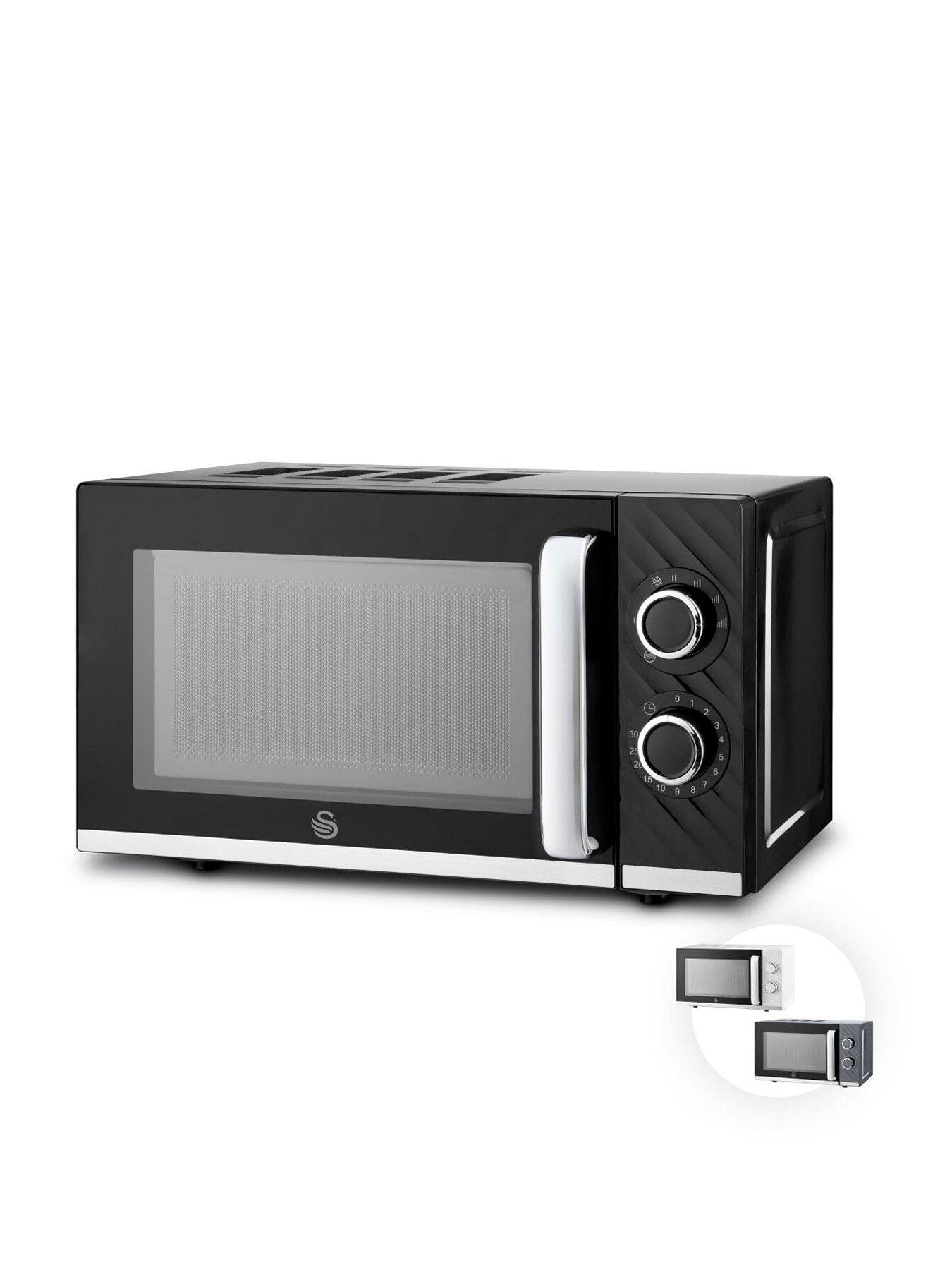 Swan Windsor Manual Microwave, 20L, 800W, 5 Power Levels, Black