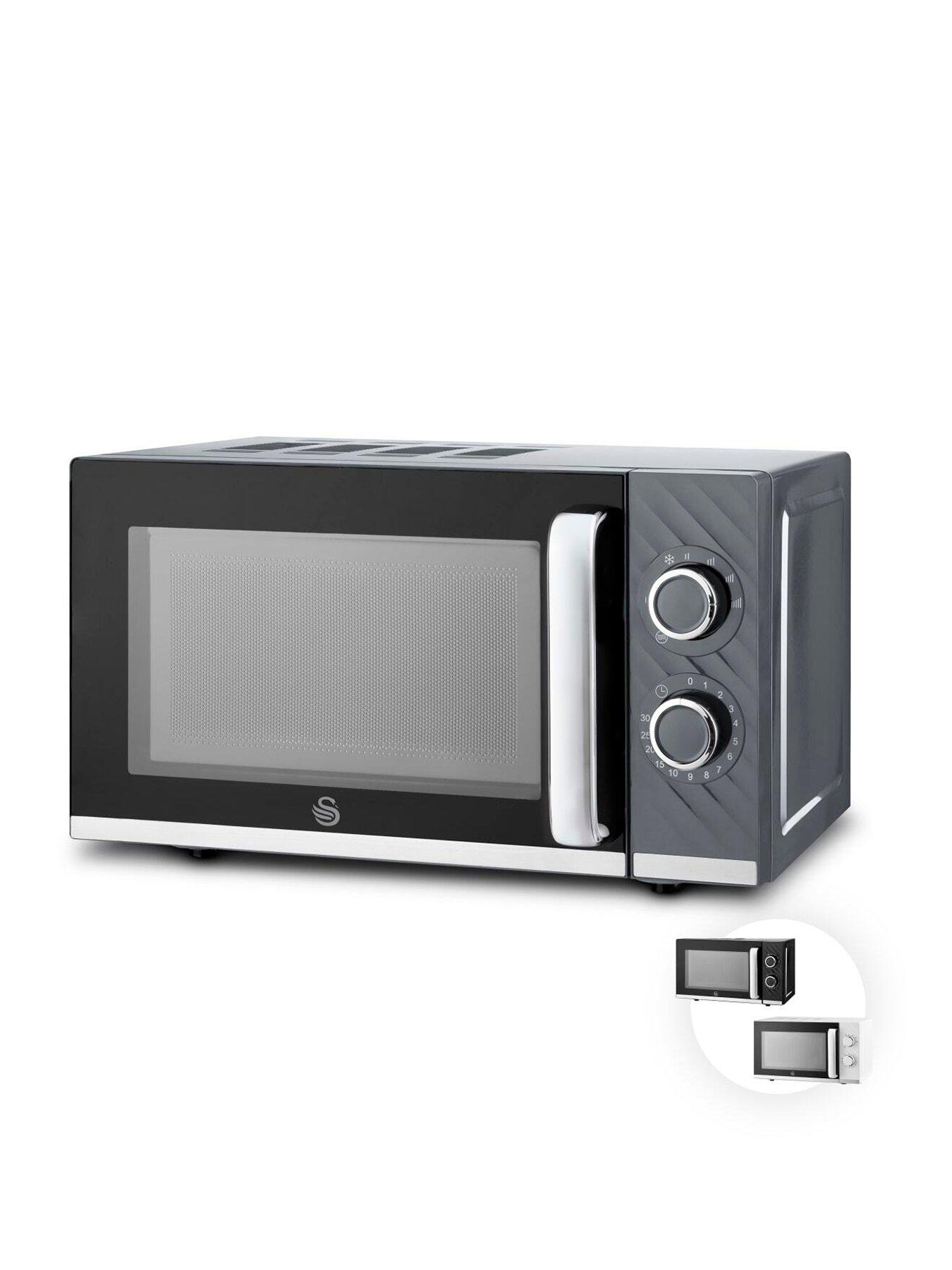 Swan Windsor Manual Microwave, 20L, 800W, 5 Power Levels, Grey
