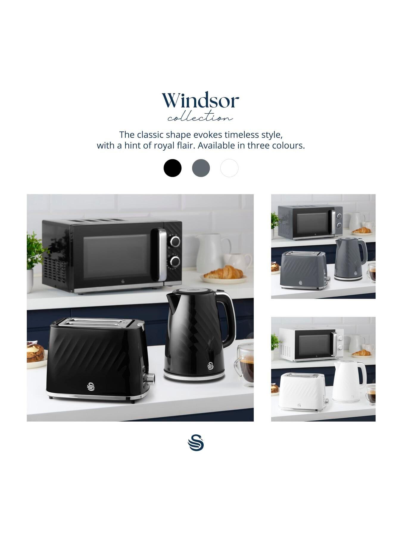 Image 4 of 7 of Swan Windsor Manual Microwave, 20L, 800W, 5 Power Levels, Grey