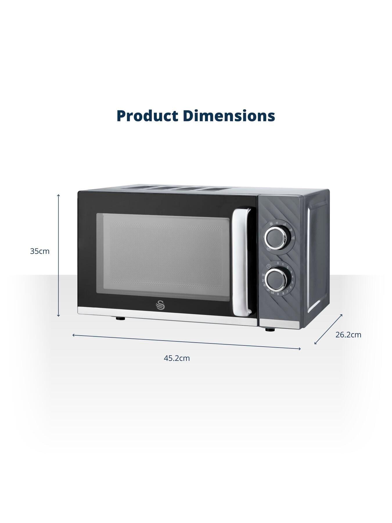 Image 5 of 7 of Swan Windsor Manual Microwave, 20L, 800W, 5 Power Levels, Grey