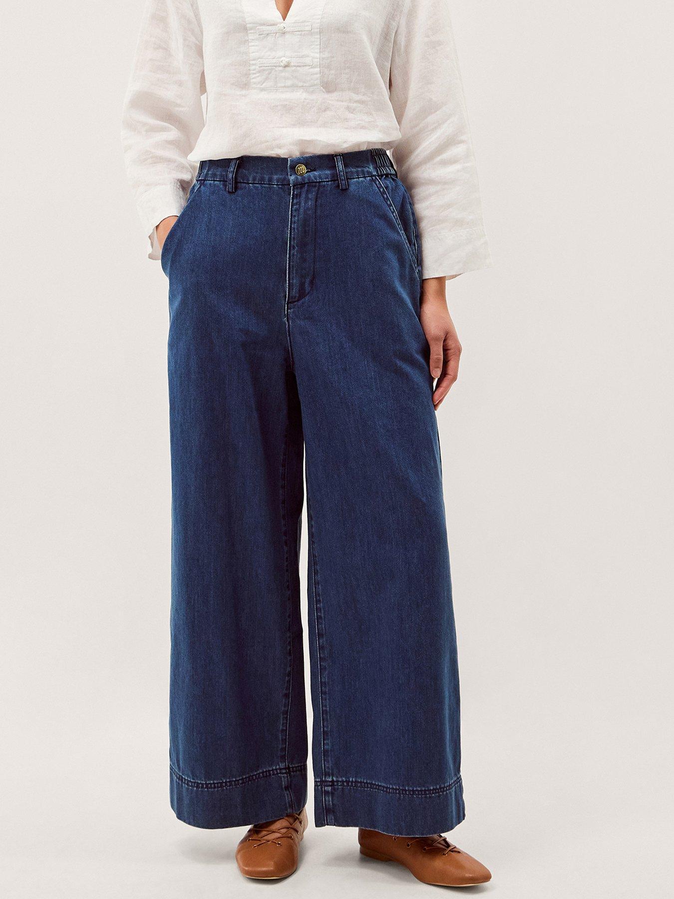 Monsoon Wendy Wide Leg Jean - Blue