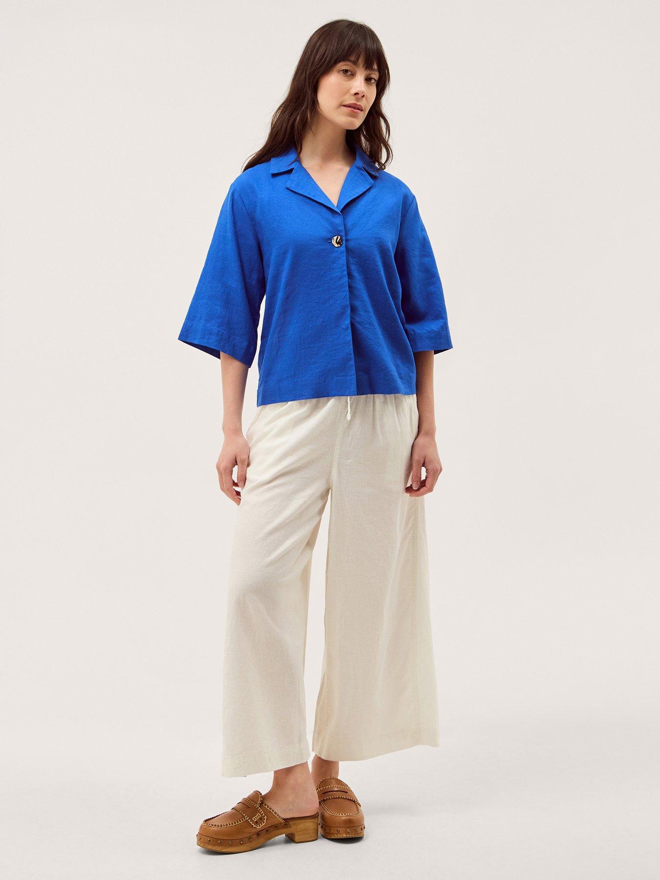 Monsoon Emily Linen Shirt - Blue