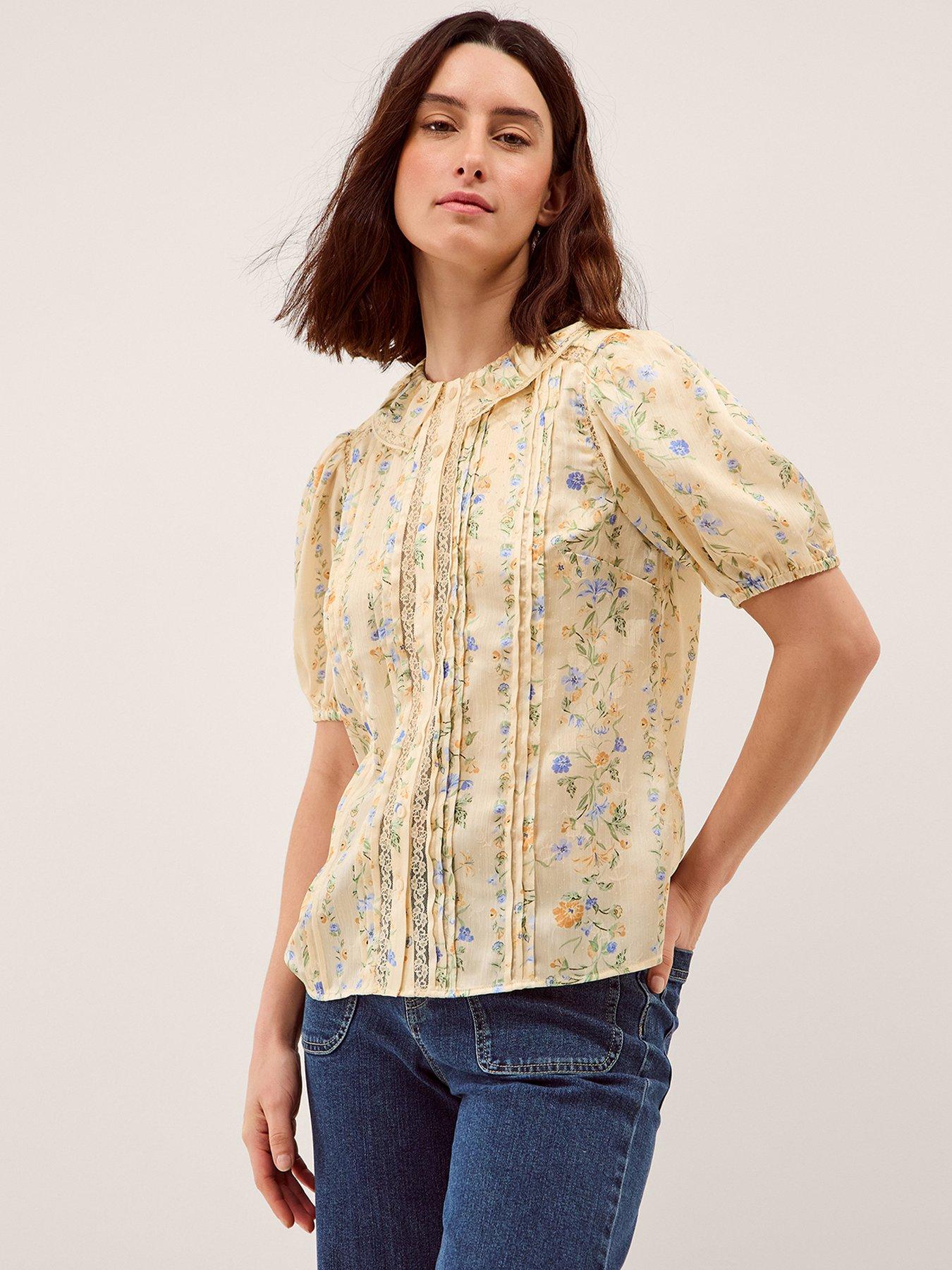 Image 1 of 5 of Monsoon Naomi Floral Shirt - Yellow