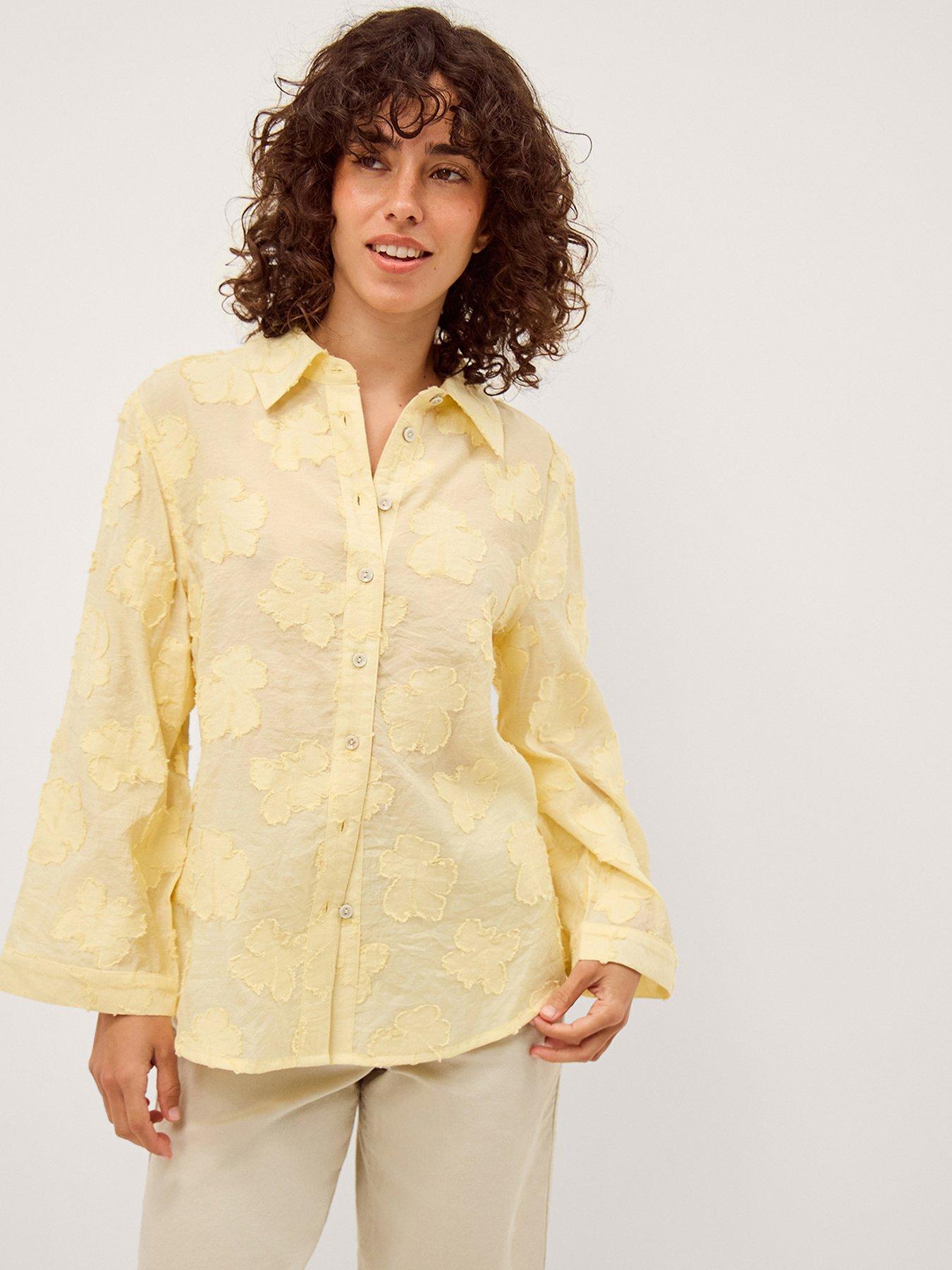 Image 1 of 3 of Monsoon Tyra Jacquard Shirt - Yellow