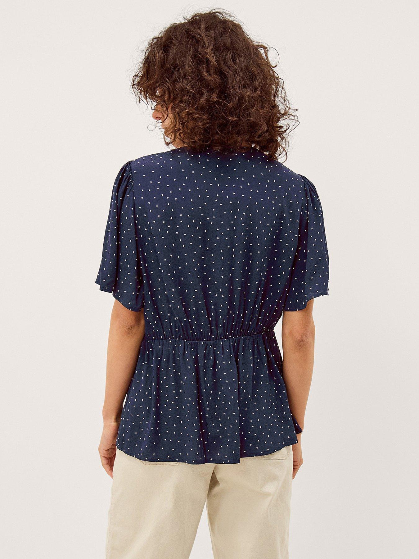 Image 2 of 5 of Monsoon Cleo Spot Top - Blue