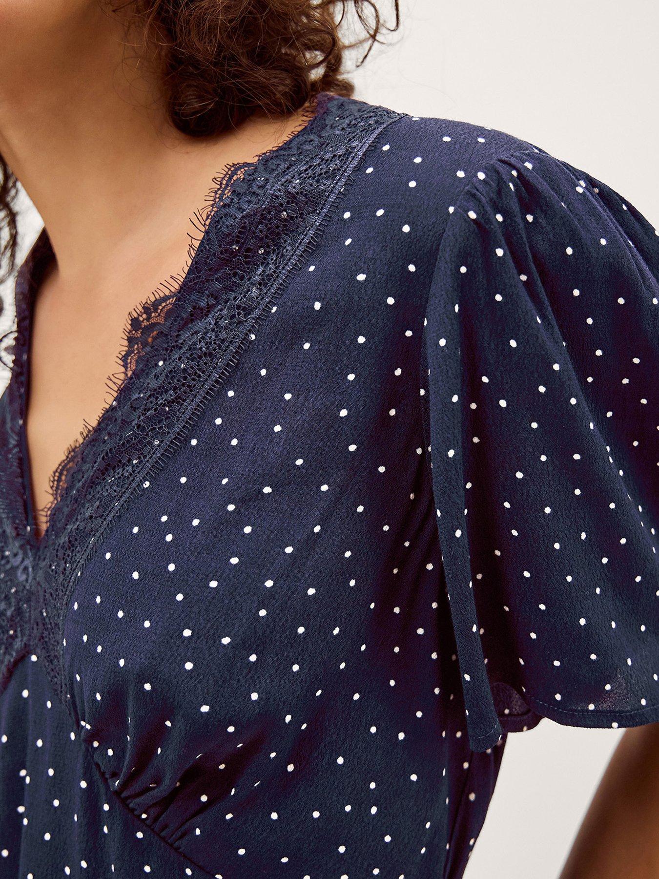Image 4 of 5 of Monsoon Cleo Spot Top - Blue