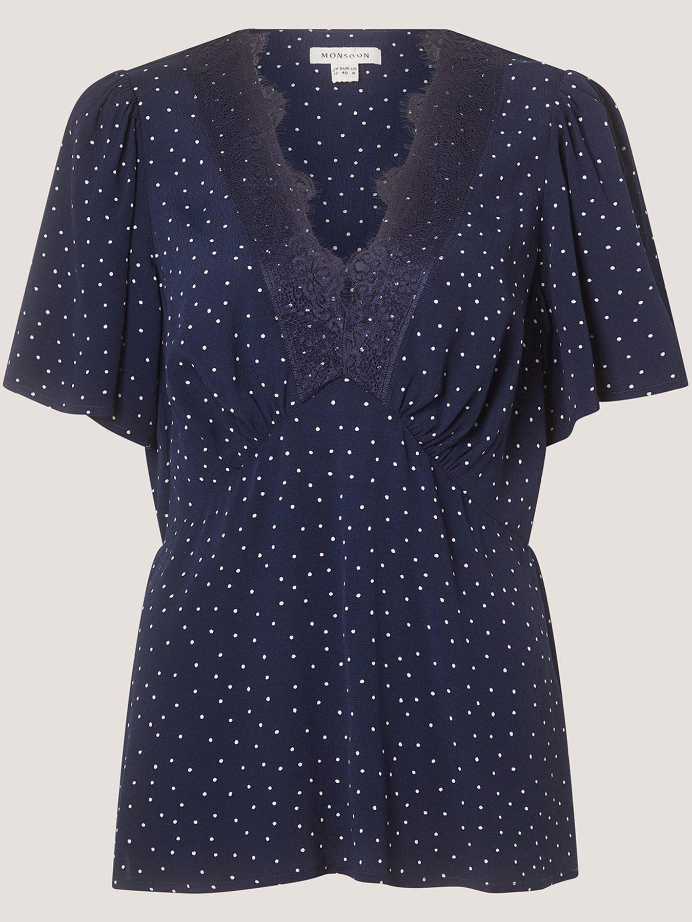 Image 5 of 5 of Monsoon Cleo Spot Top - Blue