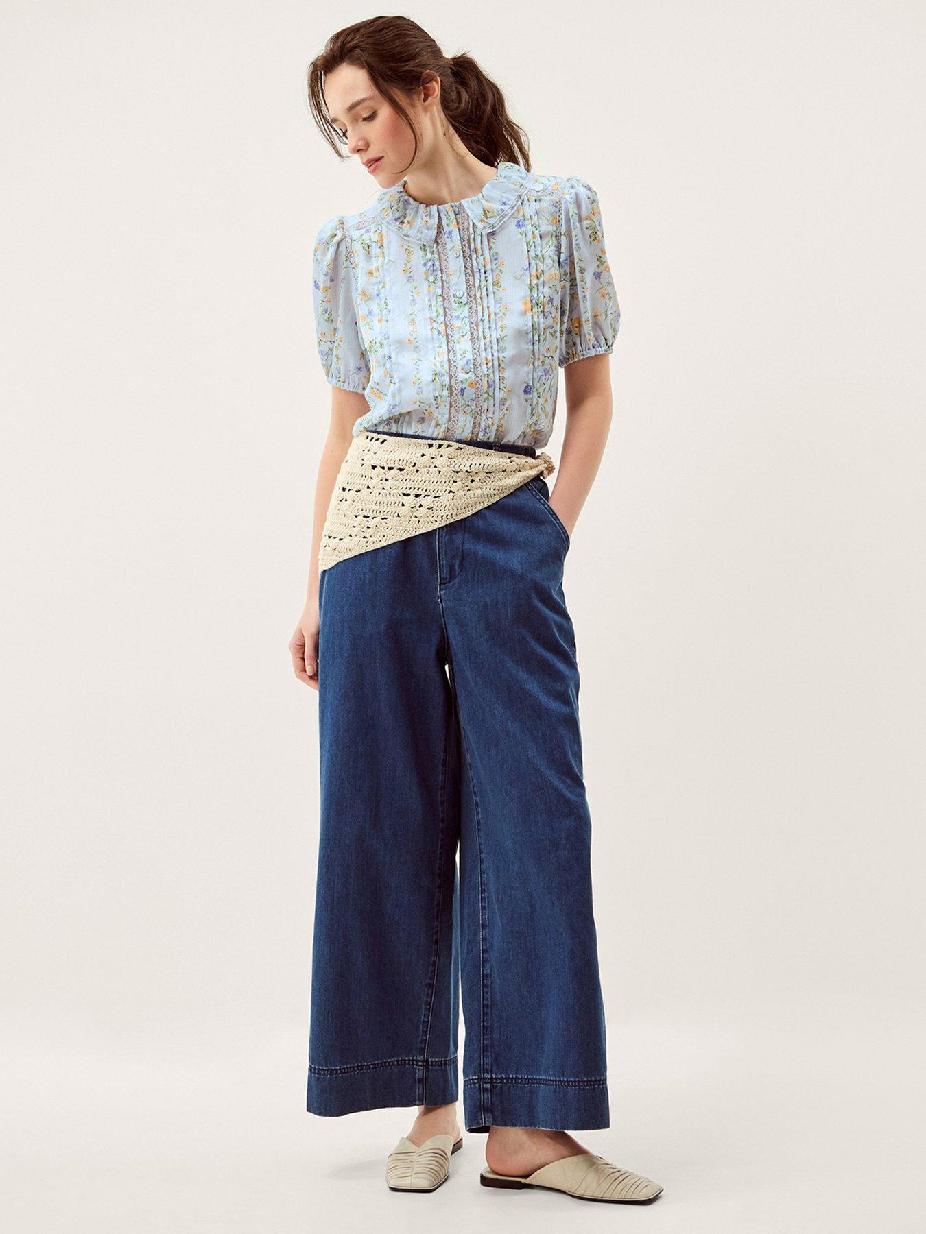 Image 3 of 5 of Monsoon Naomi Floral Shirt - Blue