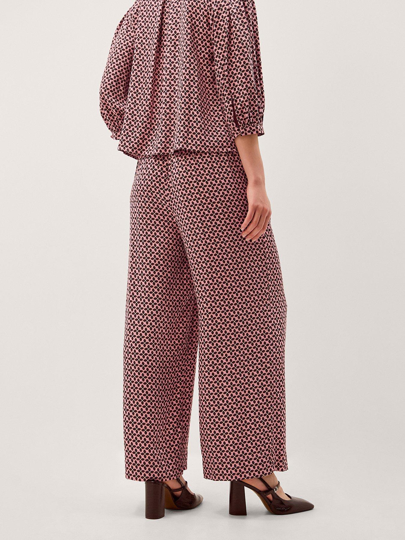 Image 2 of 5 of Monsoon Netta Print Trouser - Pink