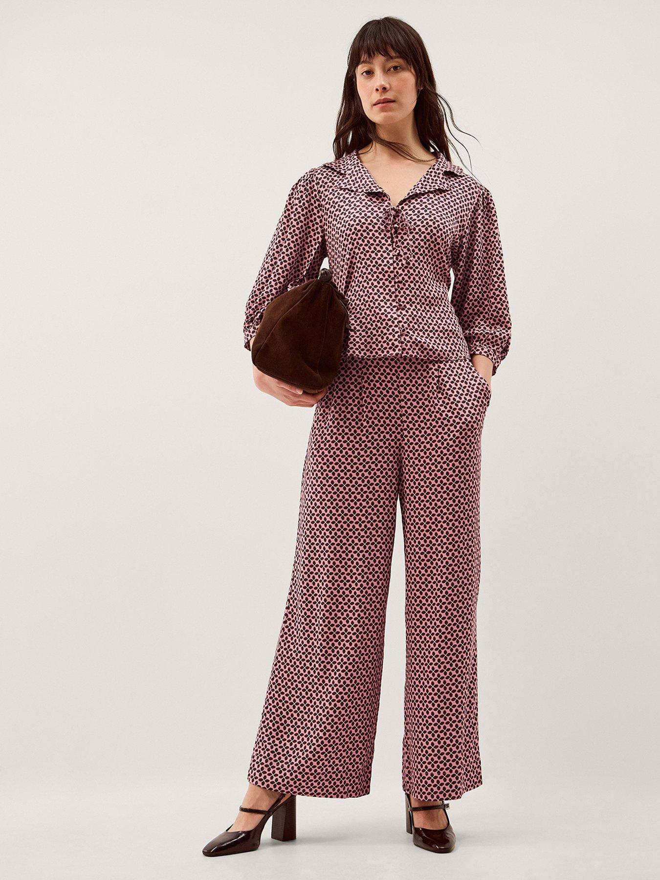 Image 3 of 5 of Monsoon Netta Print Trouser - Pink
