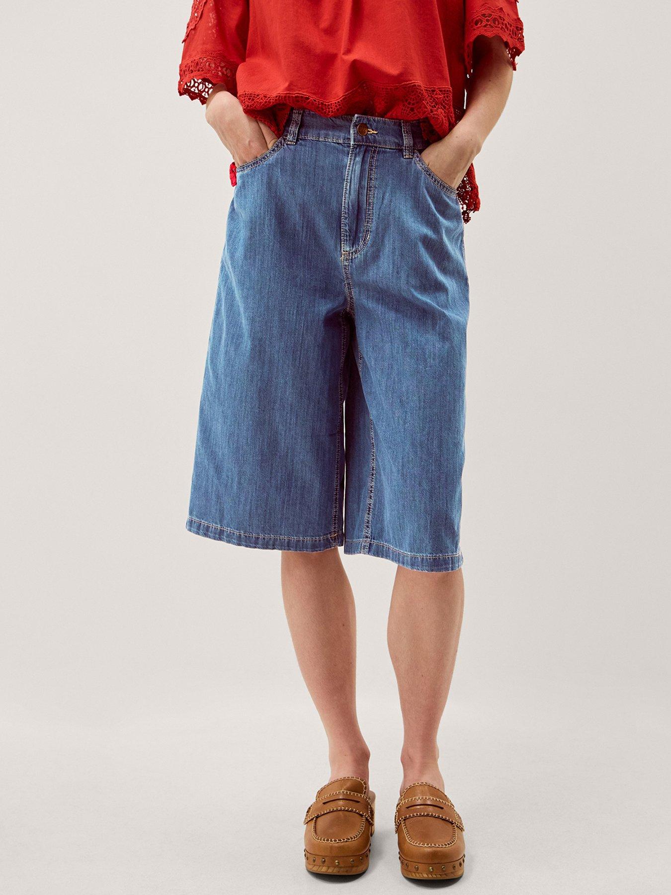 Image 1 of 5 of Monsoon Raye Denim Shorts - Blue