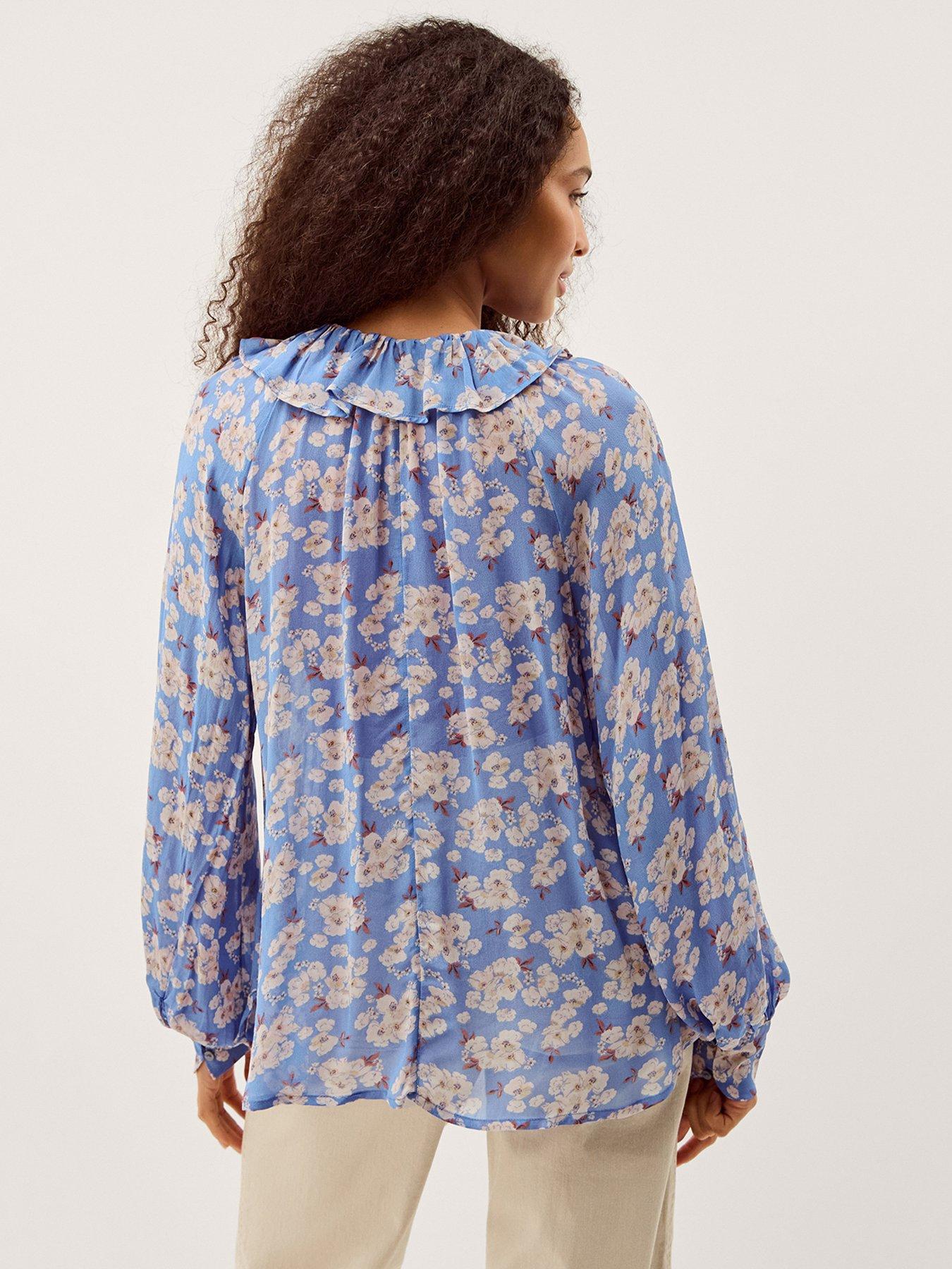 Image 2 of 6 of Monsoon Sian Floral Blouse - Blue