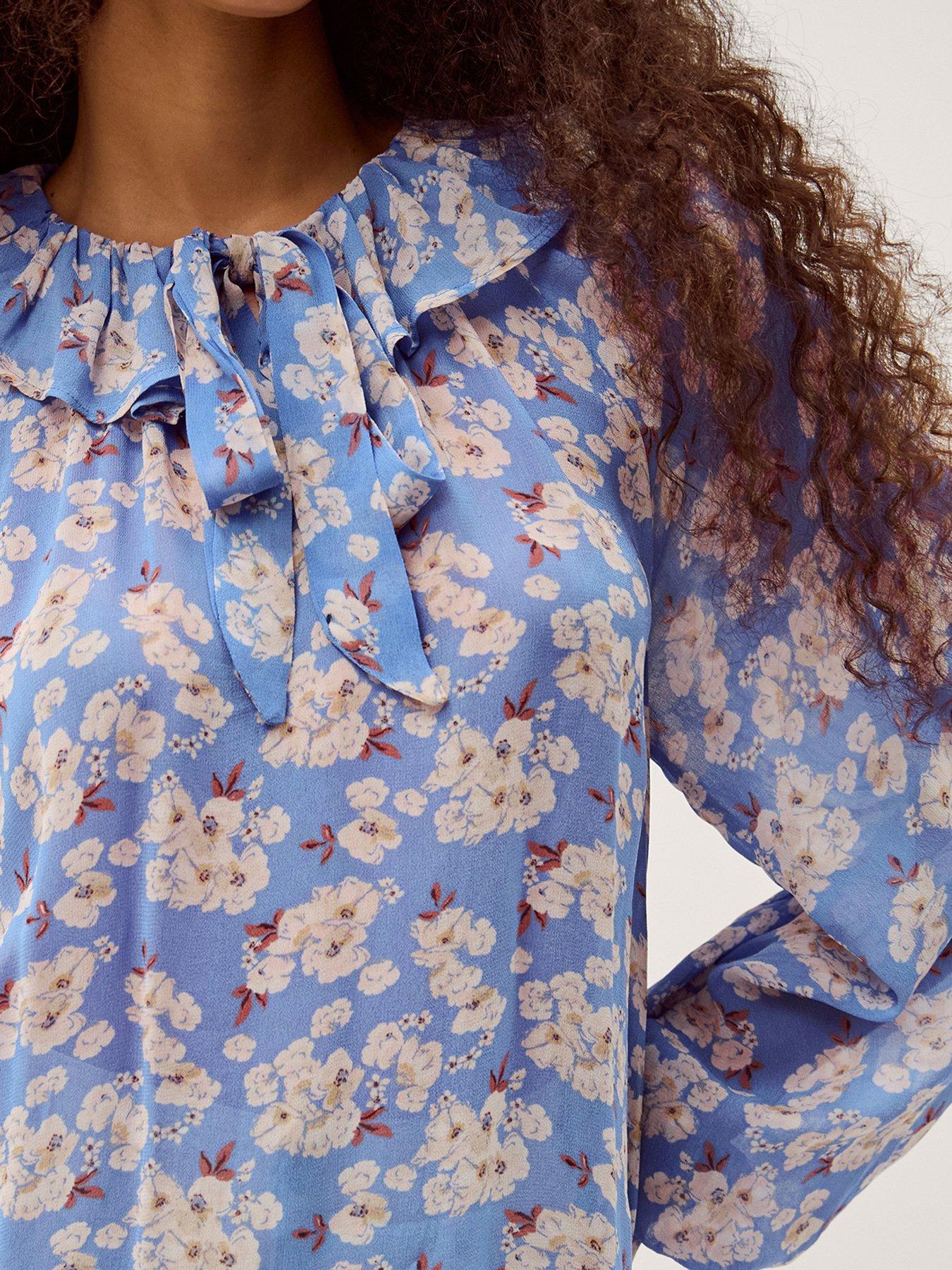 Image 4 of 6 of Monsoon Sian Floral Blouse - Blue