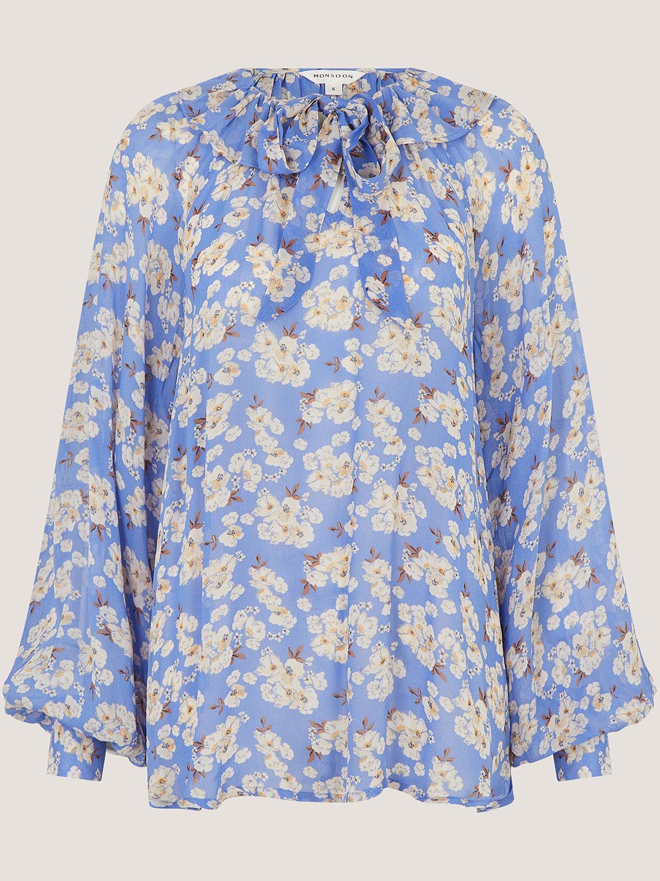 Image 6 of 6 of Monsoon Sian Floral Blouse - Blue
