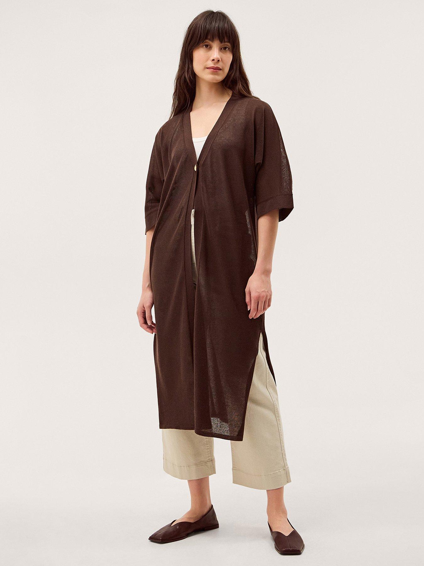 Monsoon Longline Cardigan - Brown