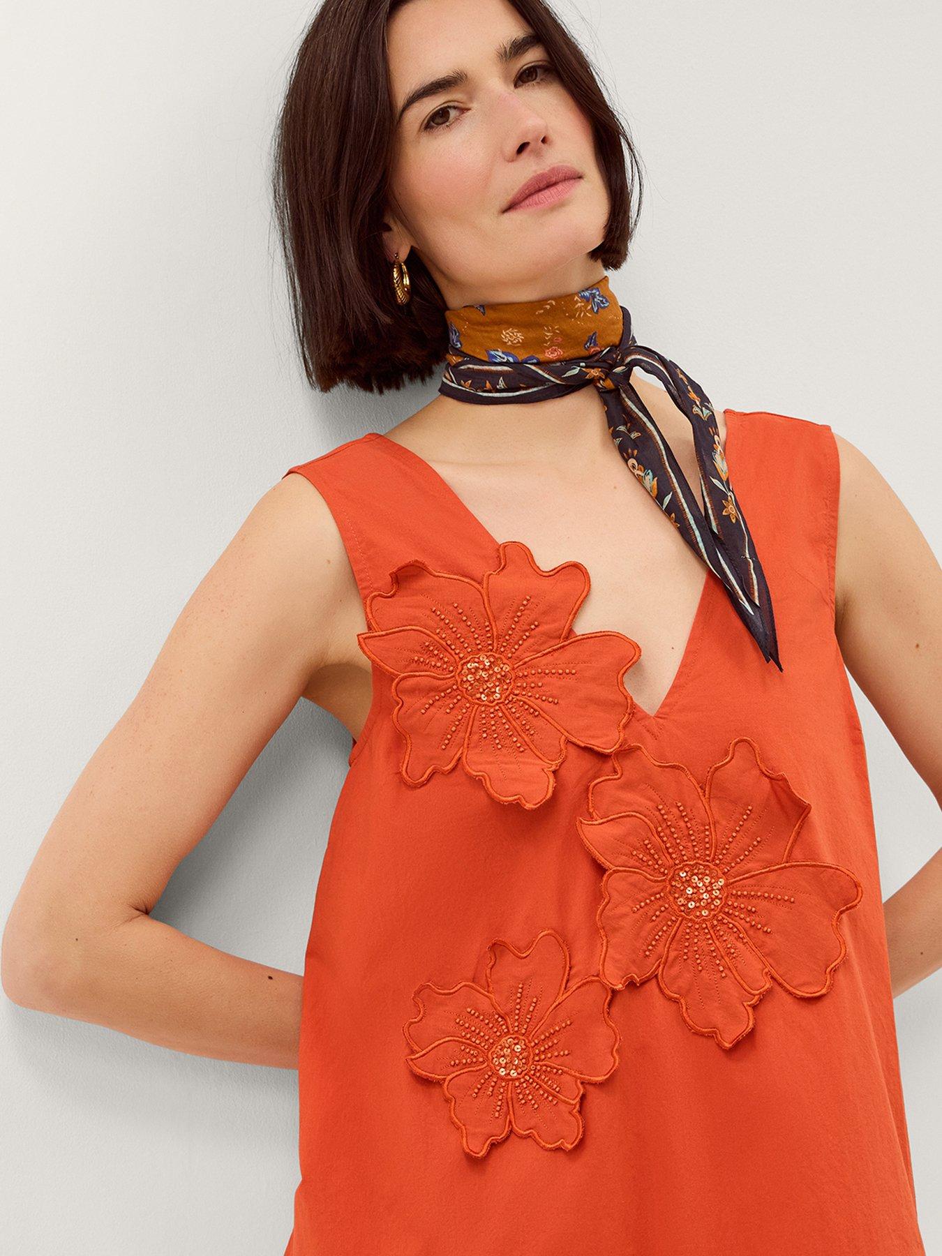 Image 3 of 4 of Monsoon Rosalie Dress - Orange