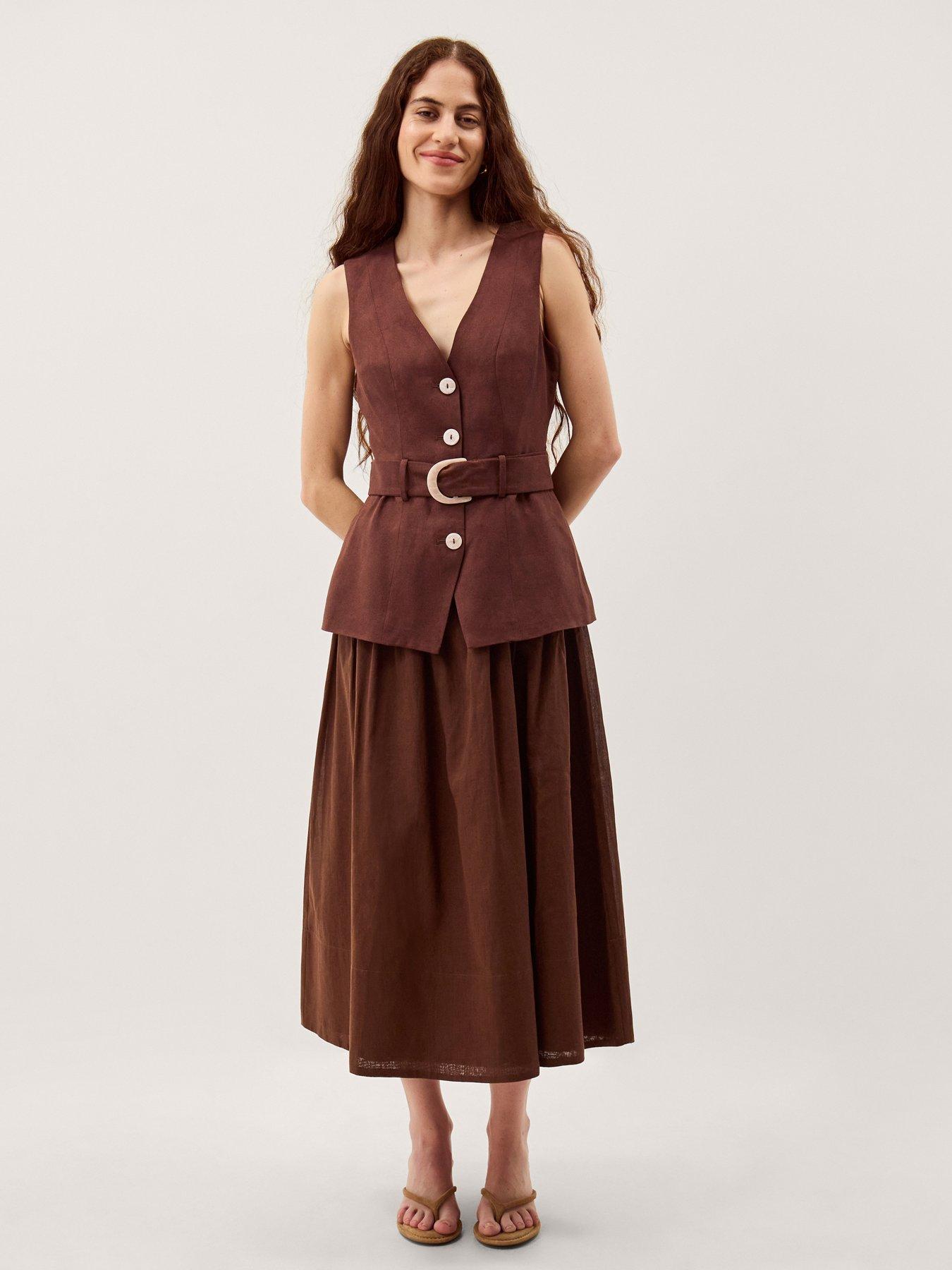 Image 1 of 6 of Monsoon Margot Linen Dress
