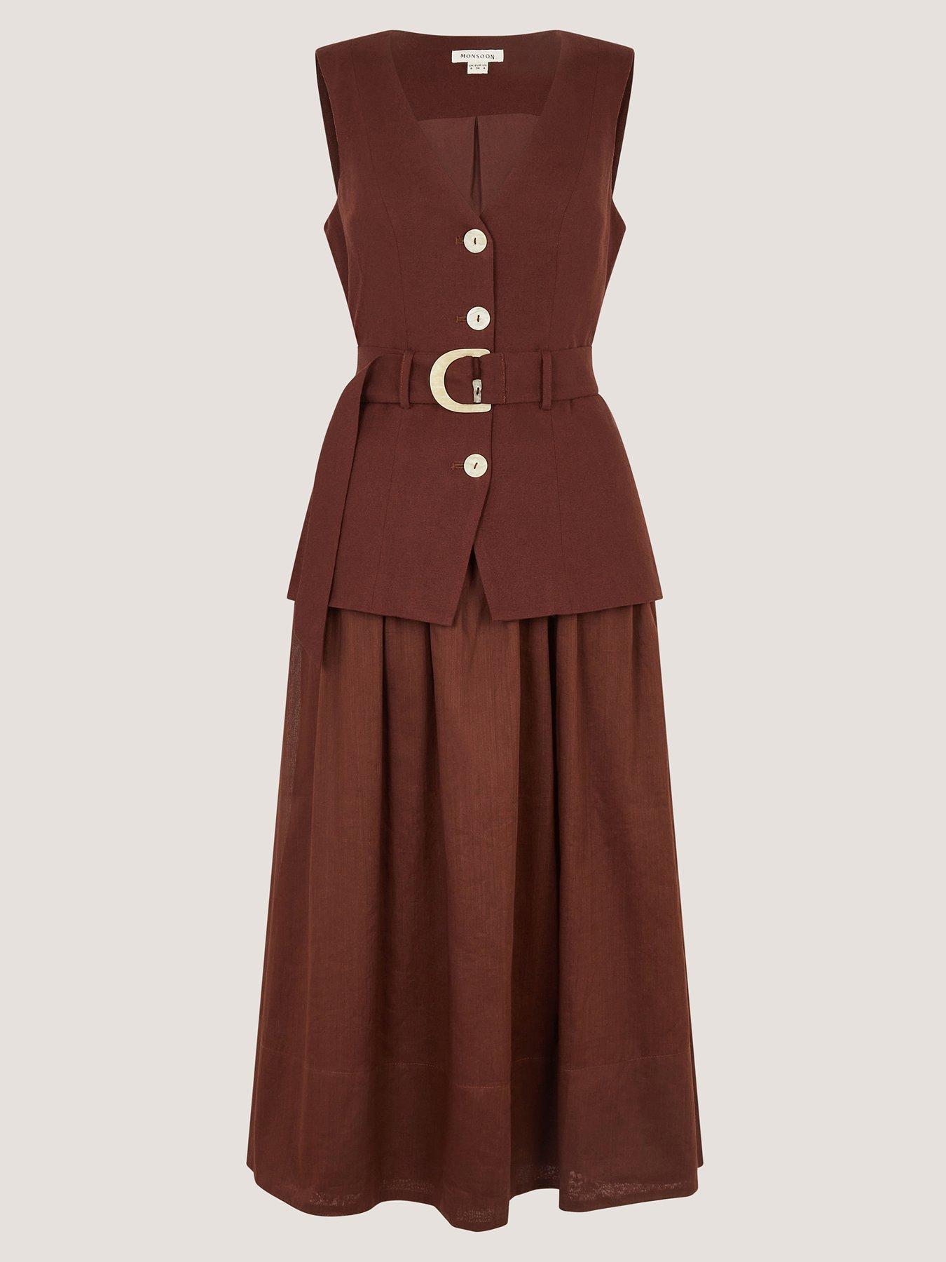 Image 6 of 6 of Monsoon Margot Linen Dress