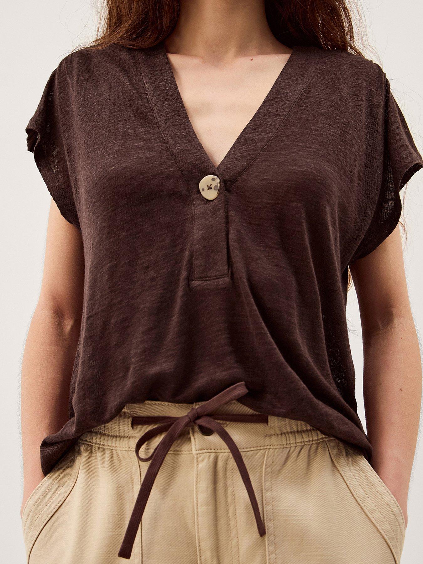 Image 4 of 5 of Monsoon Lucy Linen T Shirt