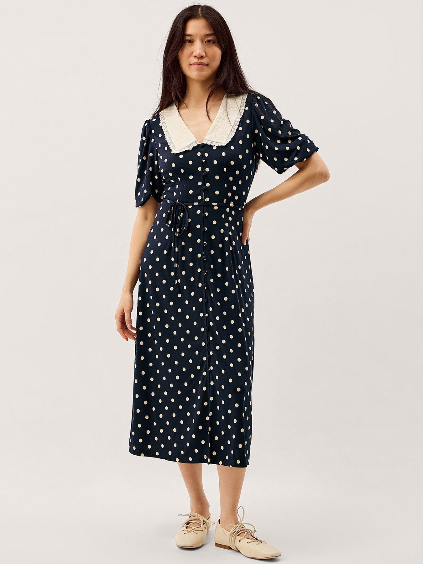 Monsoon Stella Spot Jersey Dress