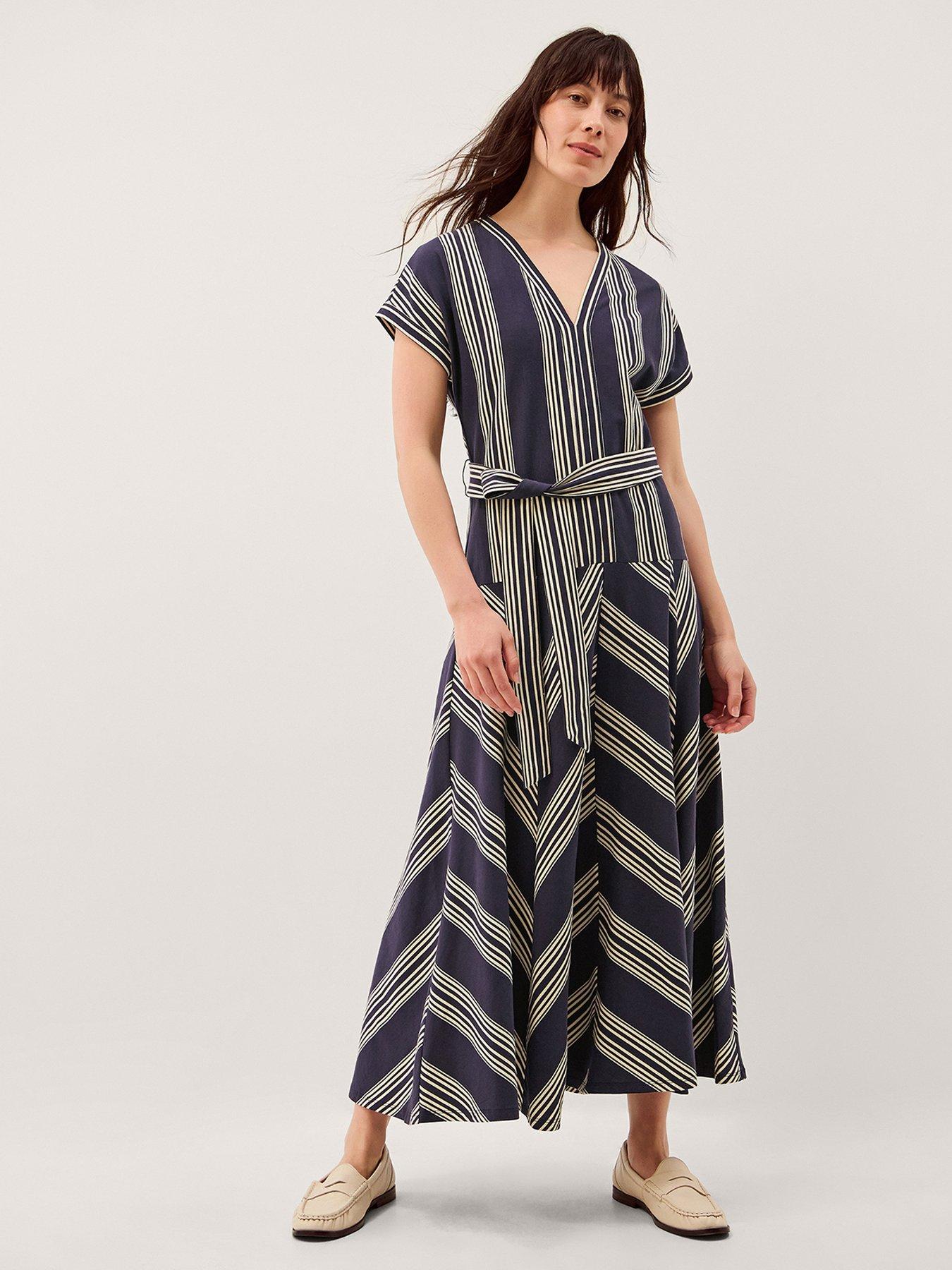 Image 1 of 5 of Monsoon Shilta Stripe Jersey Maxi