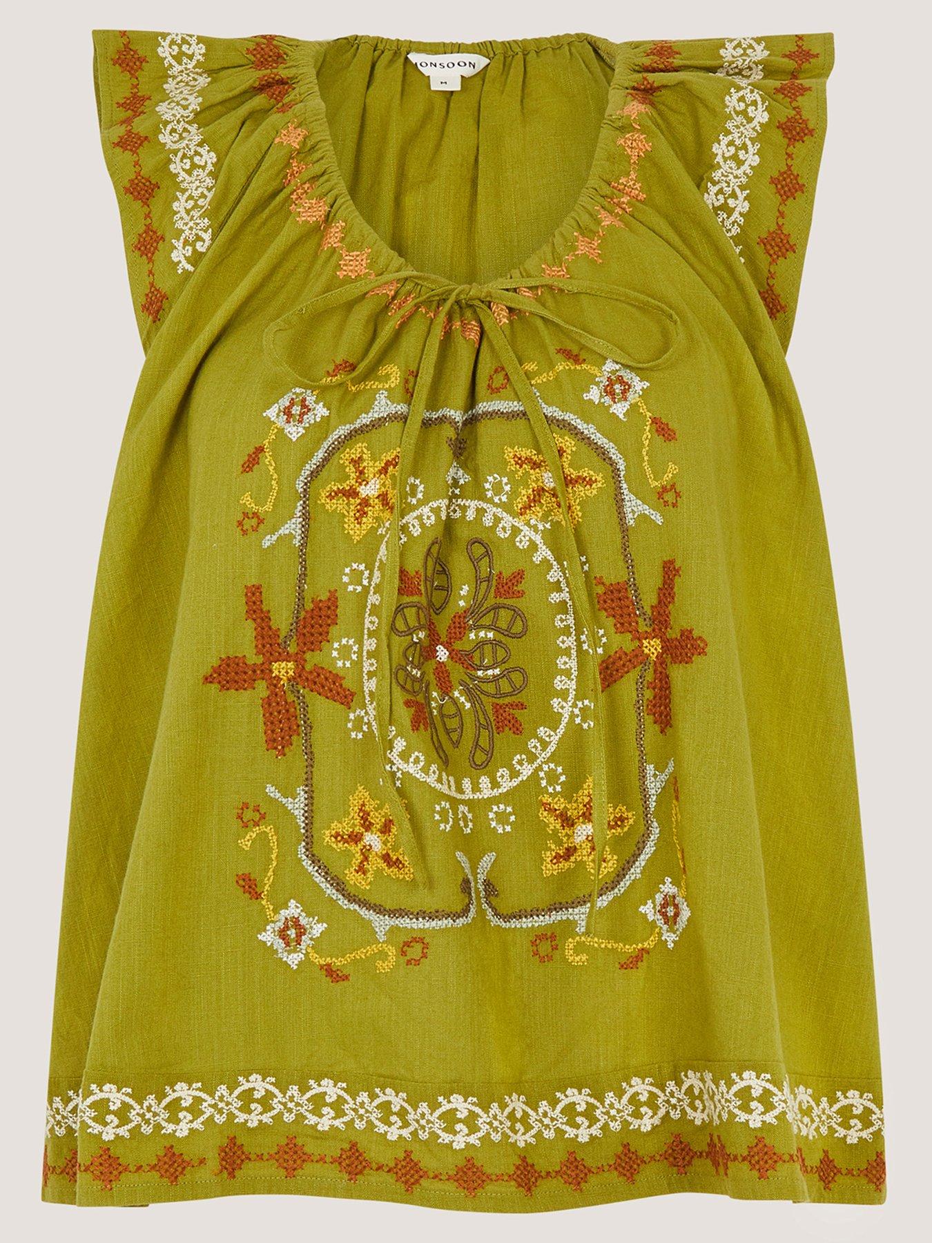 Monsoon Greta Emb Top