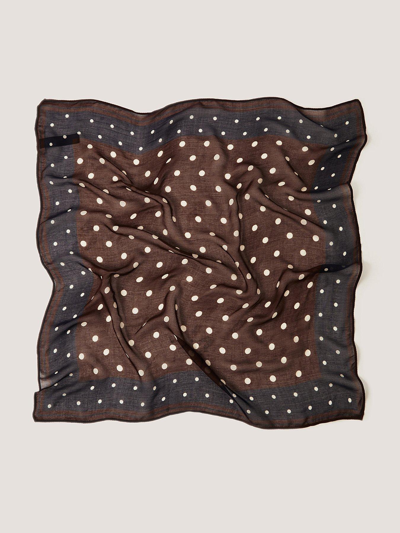 Image 1 of 2 of Monsoon Black Spot Square Scarf