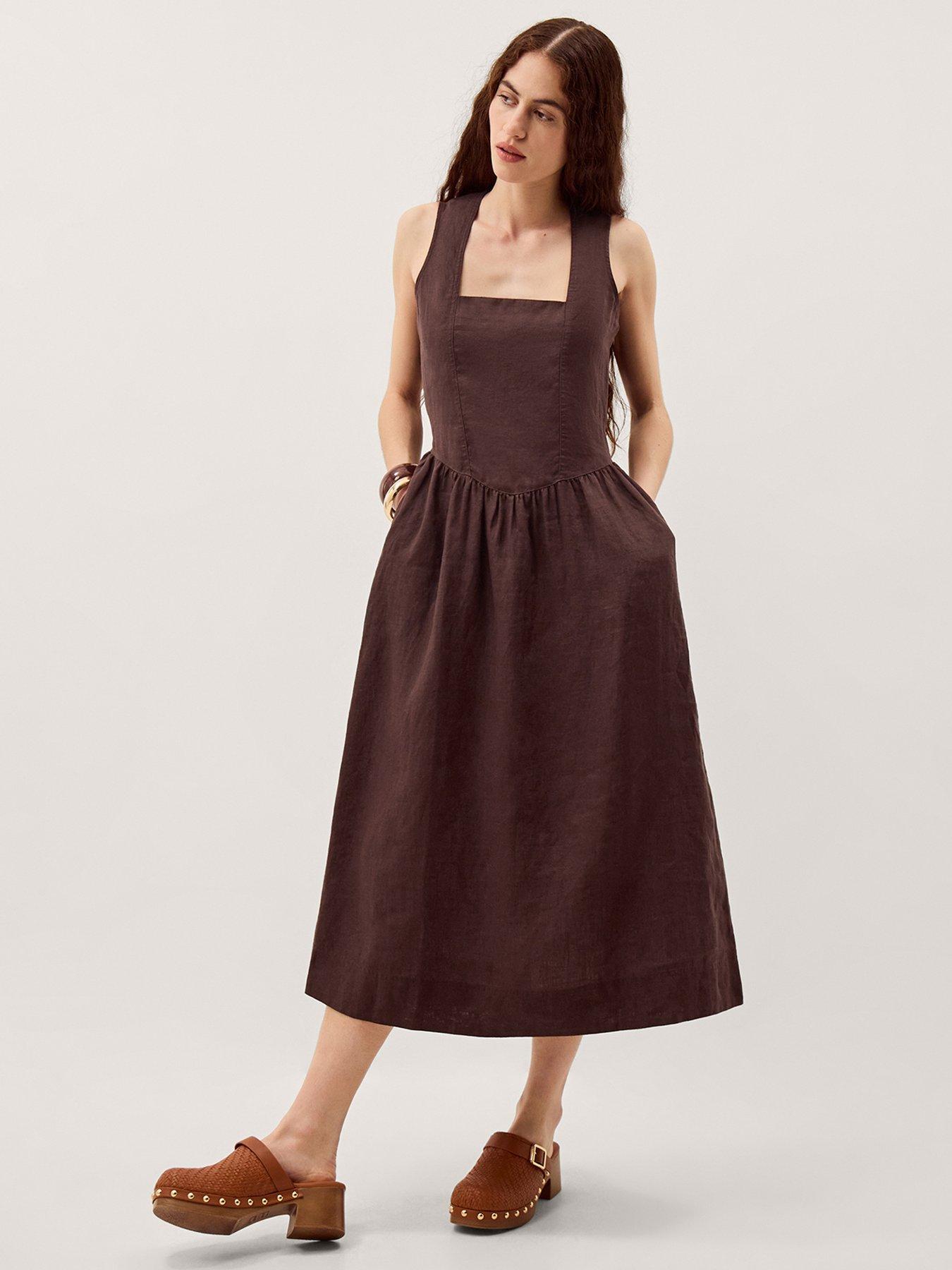 Image 1 of 6 of Monsoon Lily Linen Dress