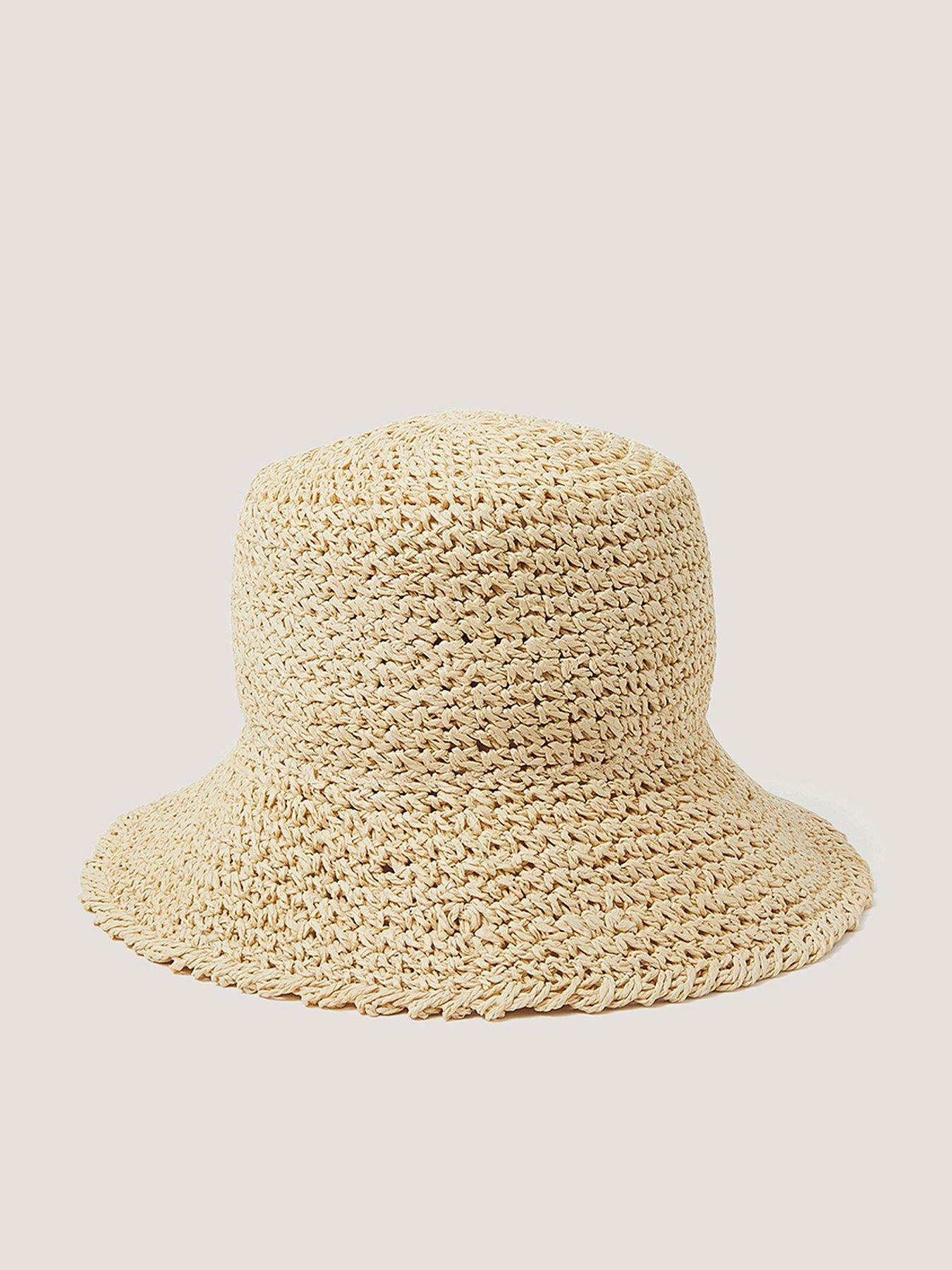 Monsoon Cady Crochet Bucket Hat - Cream