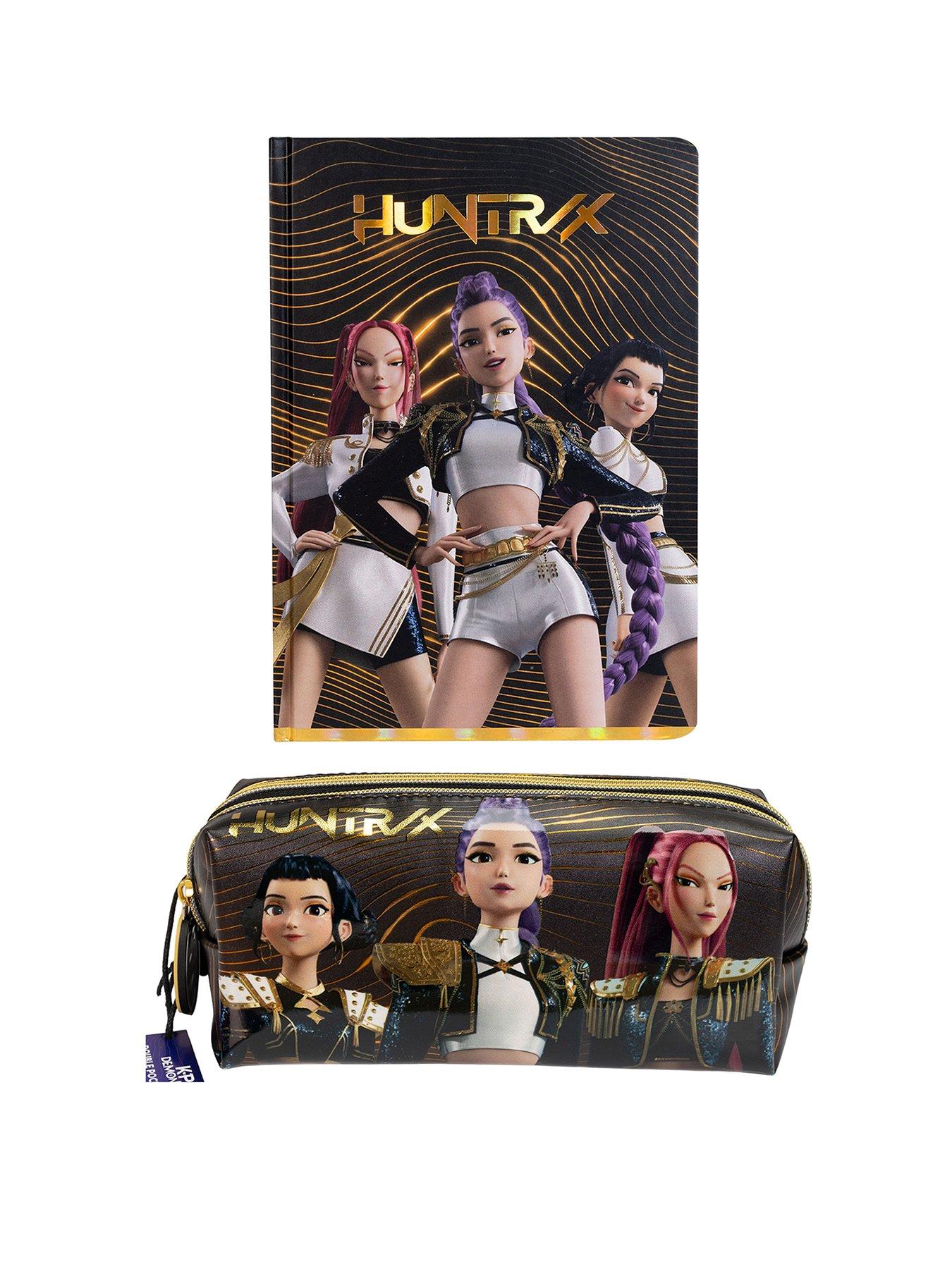 Image 1 of 4 of K-Pop Demon Hunters Golden Notebook &amp; Golden Pencil Case Bundle