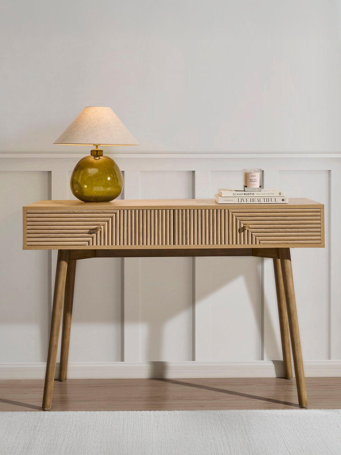 Image 1 of 5 of Dusk Dora Dressing Table Console - Light Wood