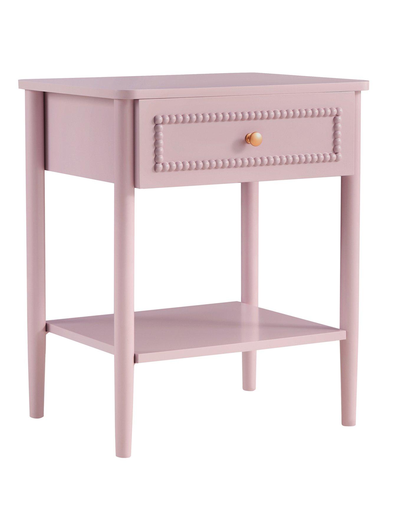 Image 3 of 7 of Dusk Posy Bobbin 1 Drawer Nightstand - Violet Ice