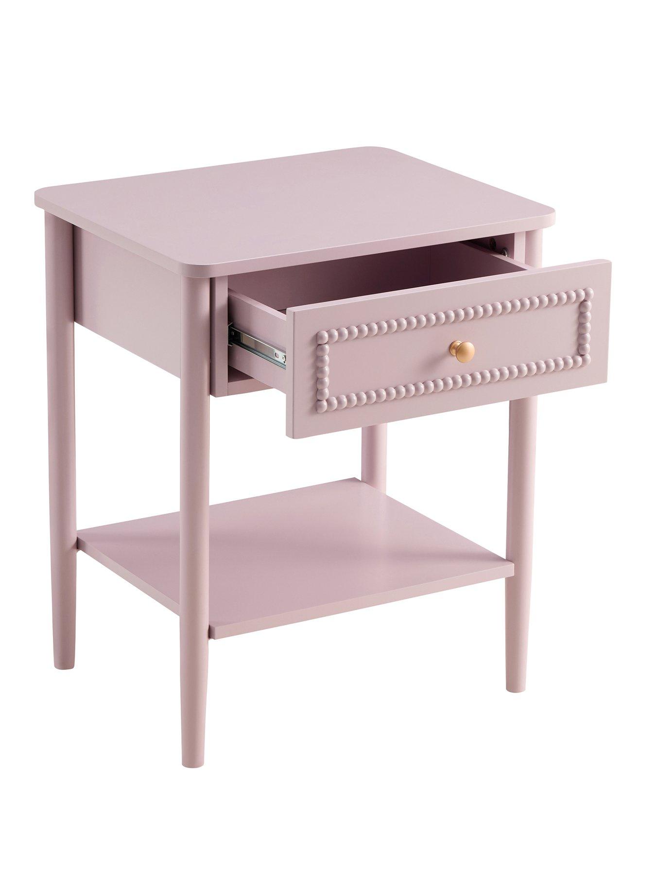 Image 5 of 7 of Dusk Posy Bobbin 1 Drawer Nightstand - Violet Ice