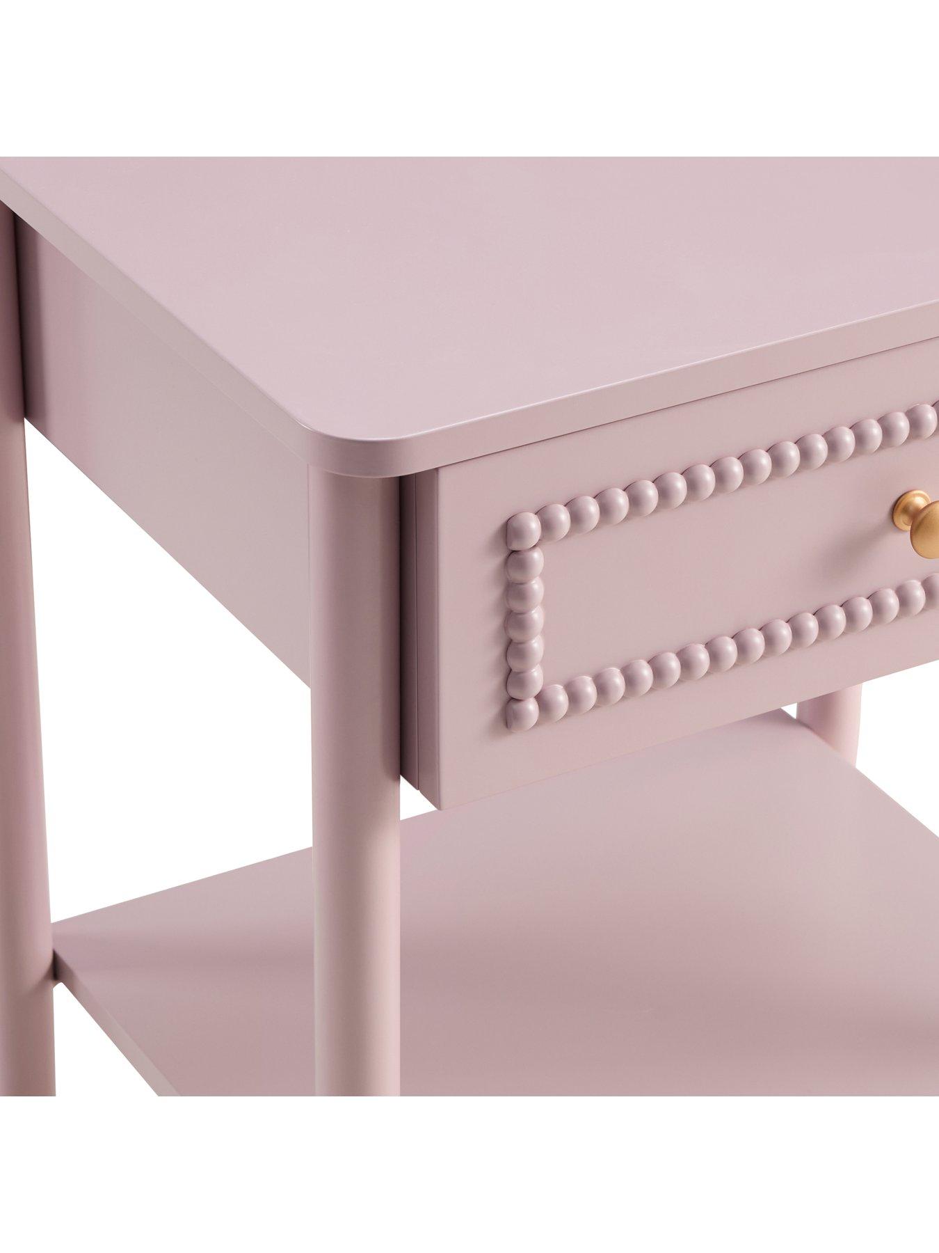 Image 6 of 7 of Dusk Posy Bobbin 1 Drawer Nightstand - Violet Ice