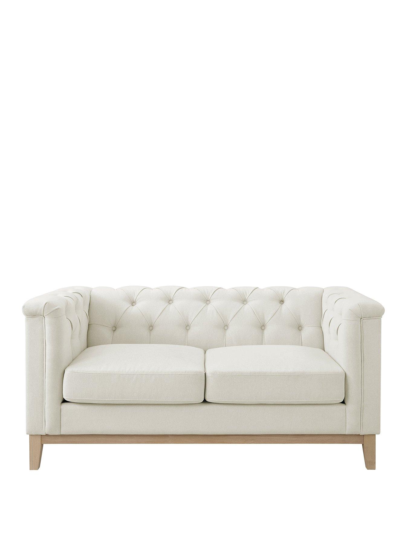Image 2 of 7 of Dusk Chesterfield Linen 2 Seater Sofa - Cream Linen