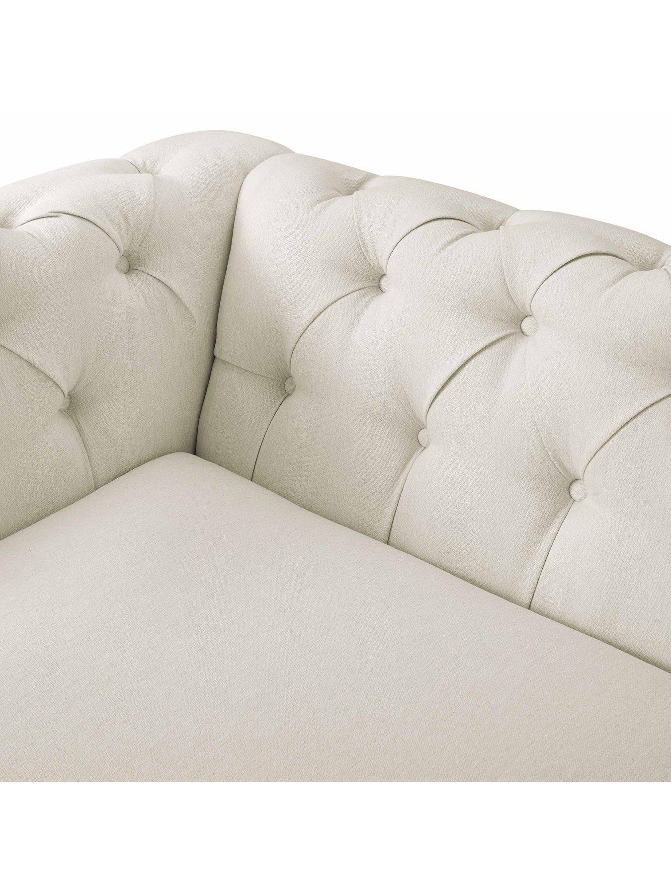 Image 5 of 7 of Dusk Chesterfield Linen 3 Seater Sofa - Cream Linen