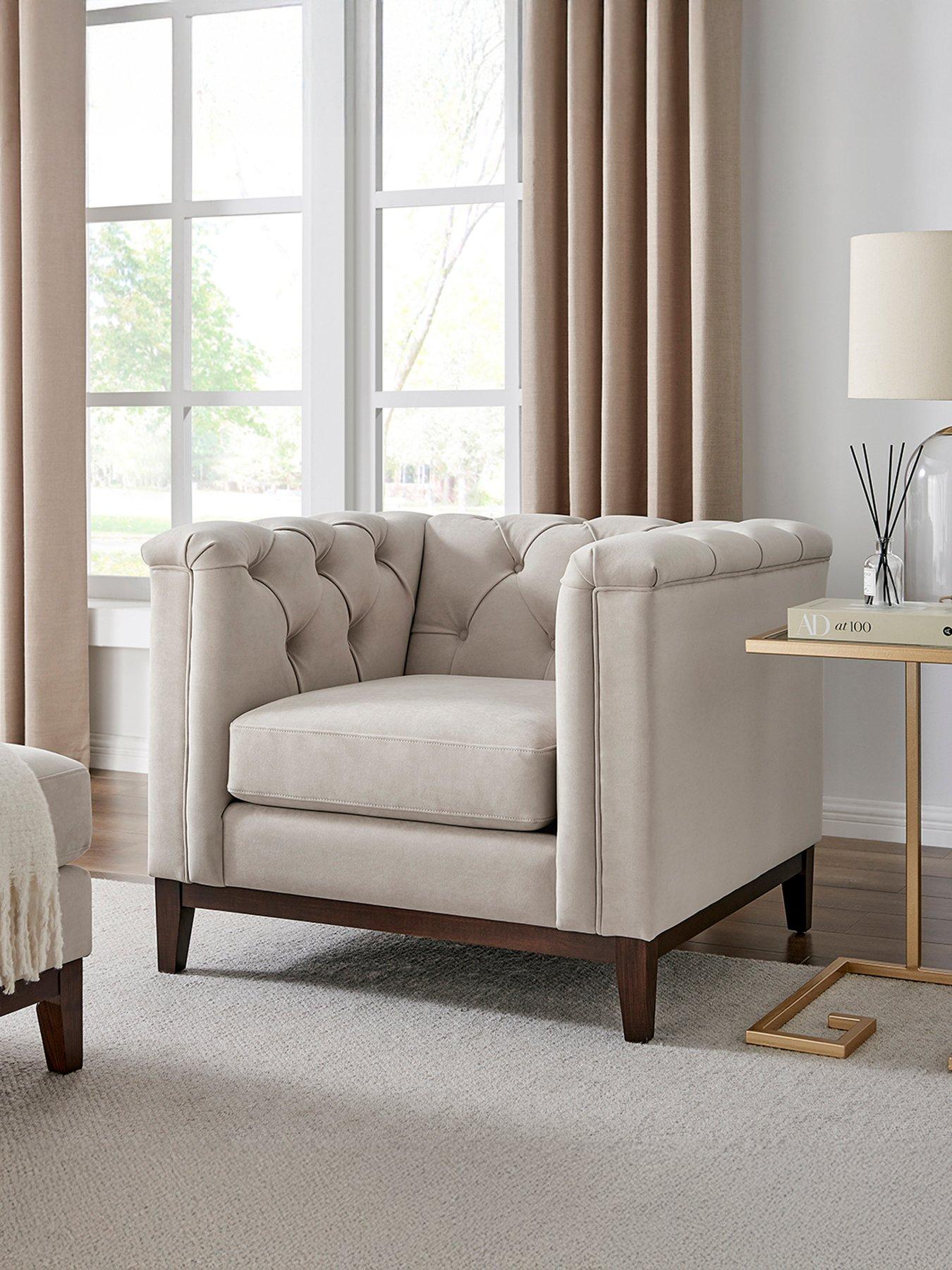 Dusk Chesterfield Armchair - Stone