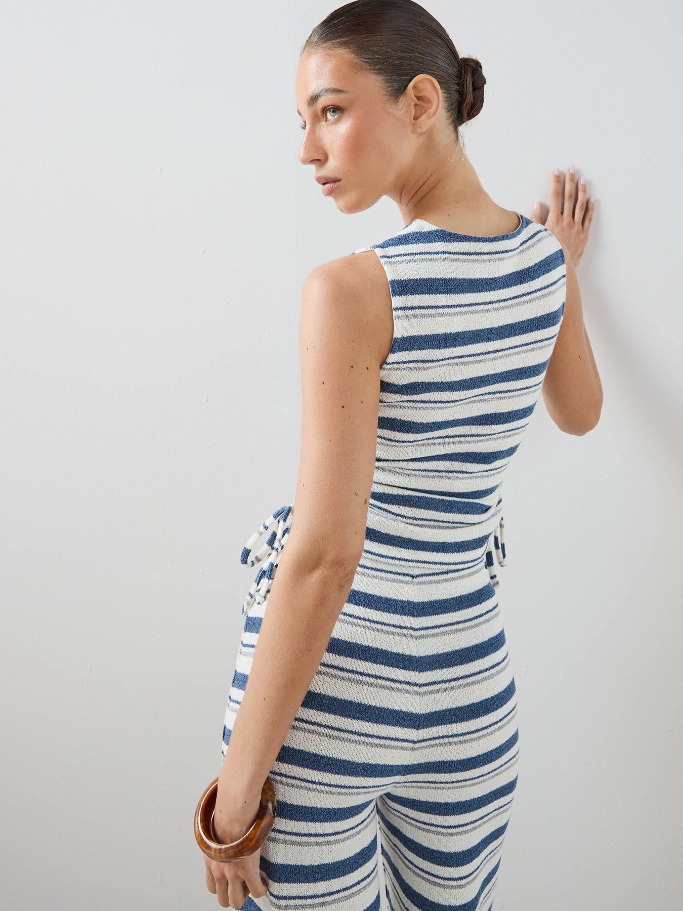 Image 2 of 7 of The Very Collection Ruched Side Sleeveless Co-ord Top - Stripe