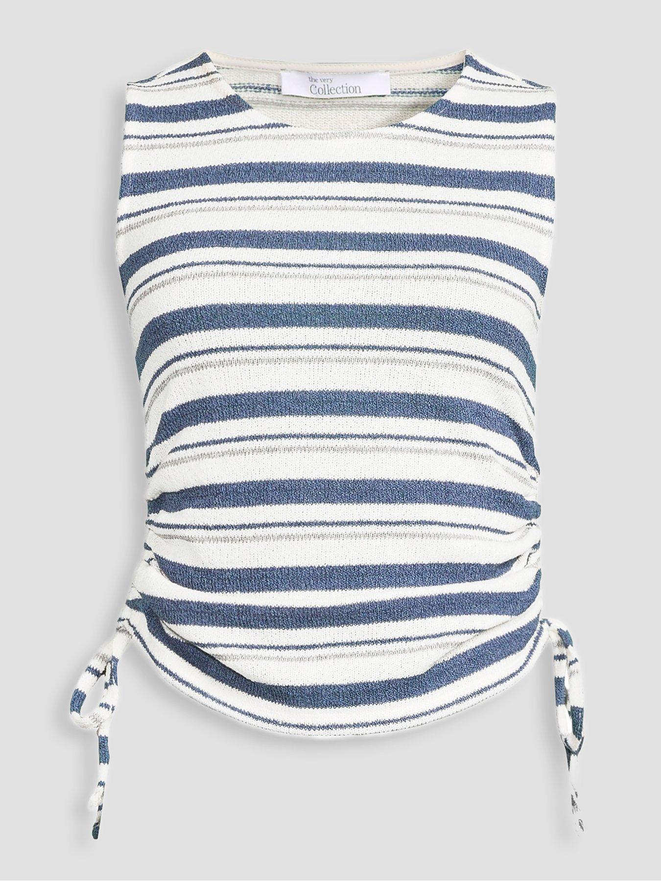 Image 7 of 7 of The Very Collection Ruched Side Sleeveless Co-ord Top - Stripe