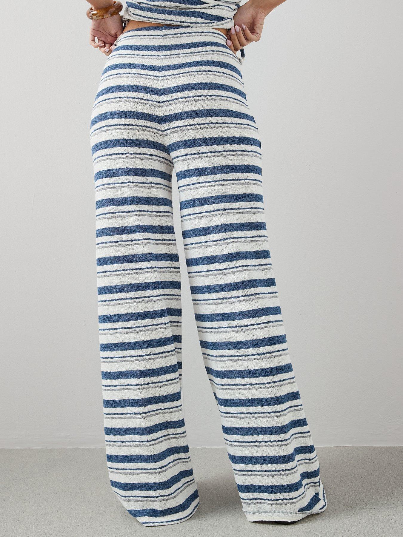 Image 2 of 7 of The Very Collection Wide Leg Co-ord Trousers- Stripe