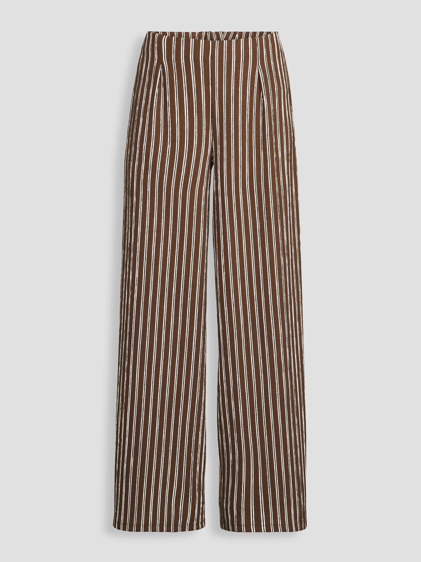 Image 7 of 7 of The Very Collection Textured Wide Leg Co-ord Trousers-stripe - Multi